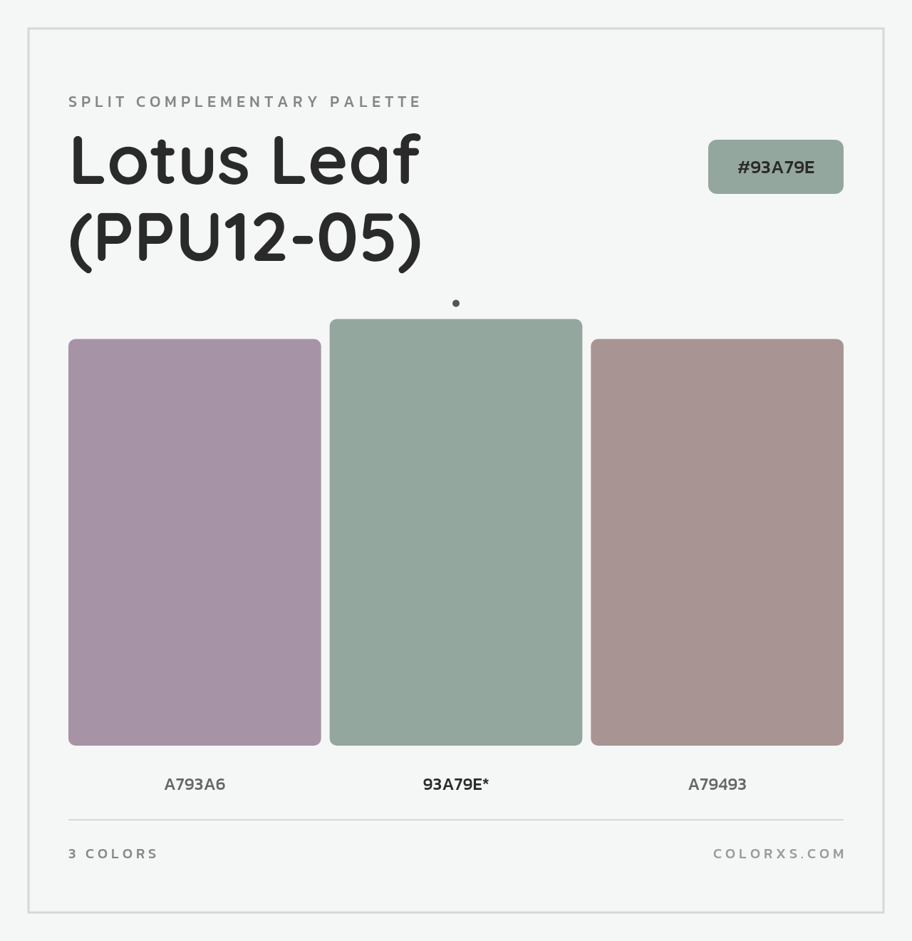Lotus Leaf (PPU12-05) - Split-Complementary Color Palette