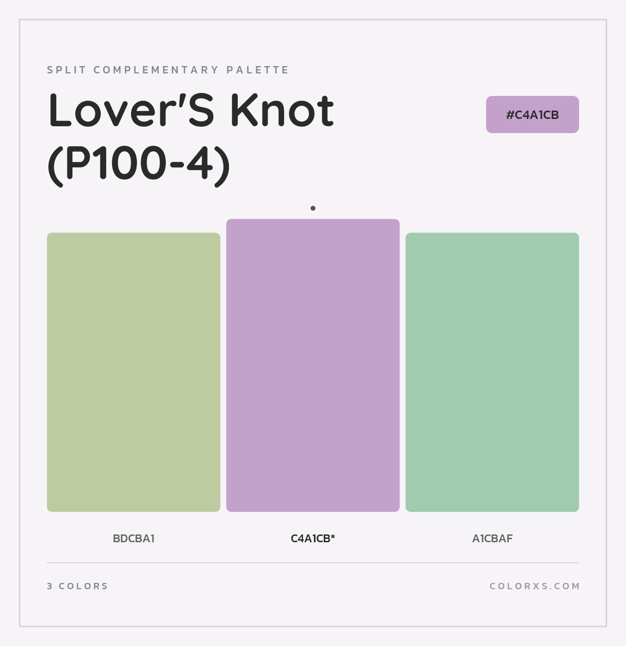 Lover'S Knot (P100-4) - Split-Complementary Color Palette