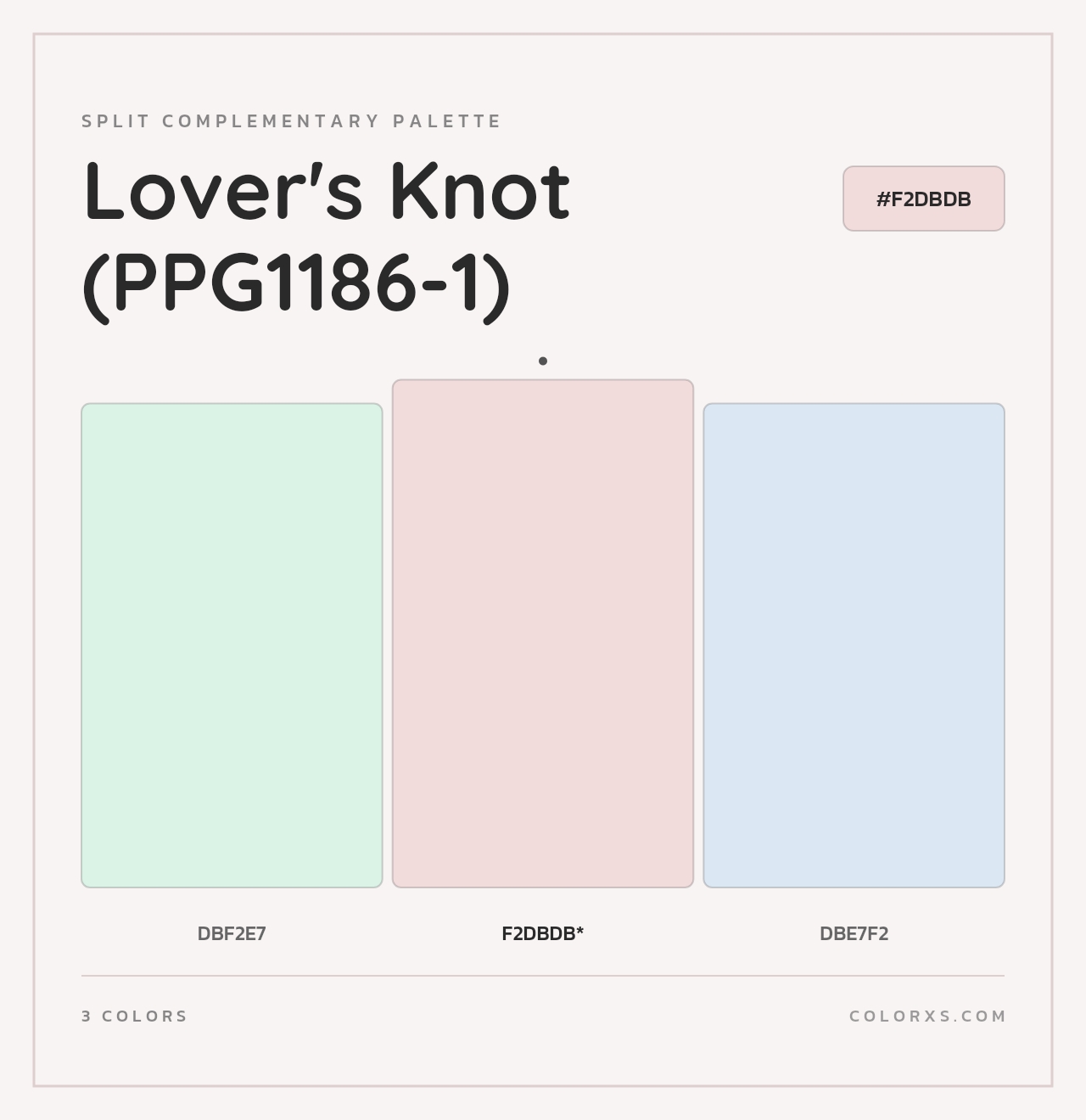 Lover's Knot (PPG1186-1) - Split-Complementary Color Palette