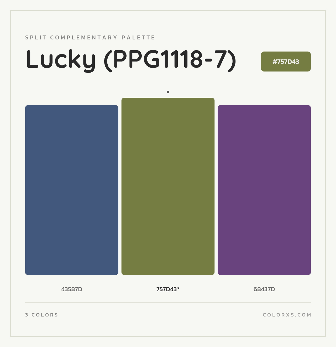 Lucky (PPG1118-7) - Split-Complementary Color Palette