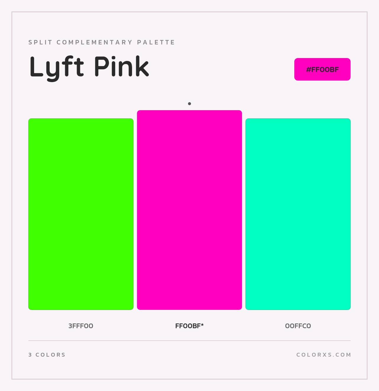 Lyft Pink - Split-Complementary Color Palette
