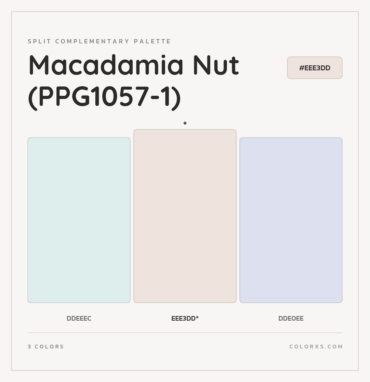 Macadamia Nut (PPG1057-1) - Split-Complementary Color Palette