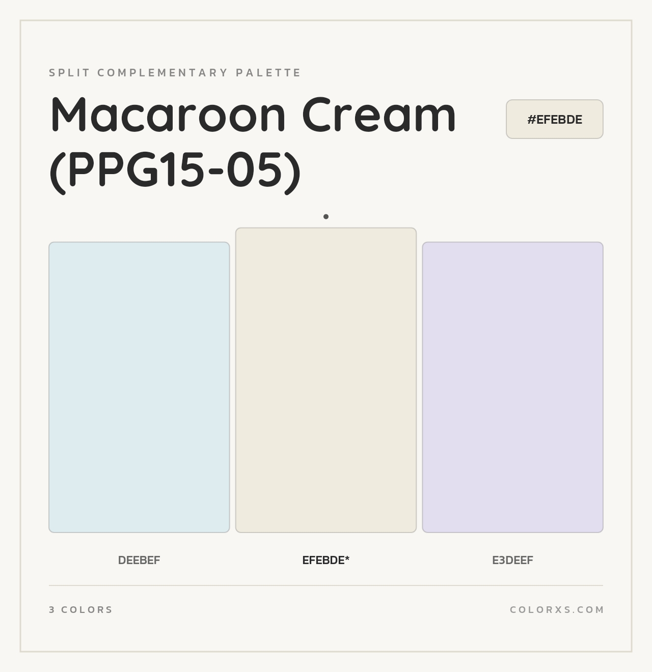 Macaroon Cream (PPG15-05) - Split-Complementary Color Palette