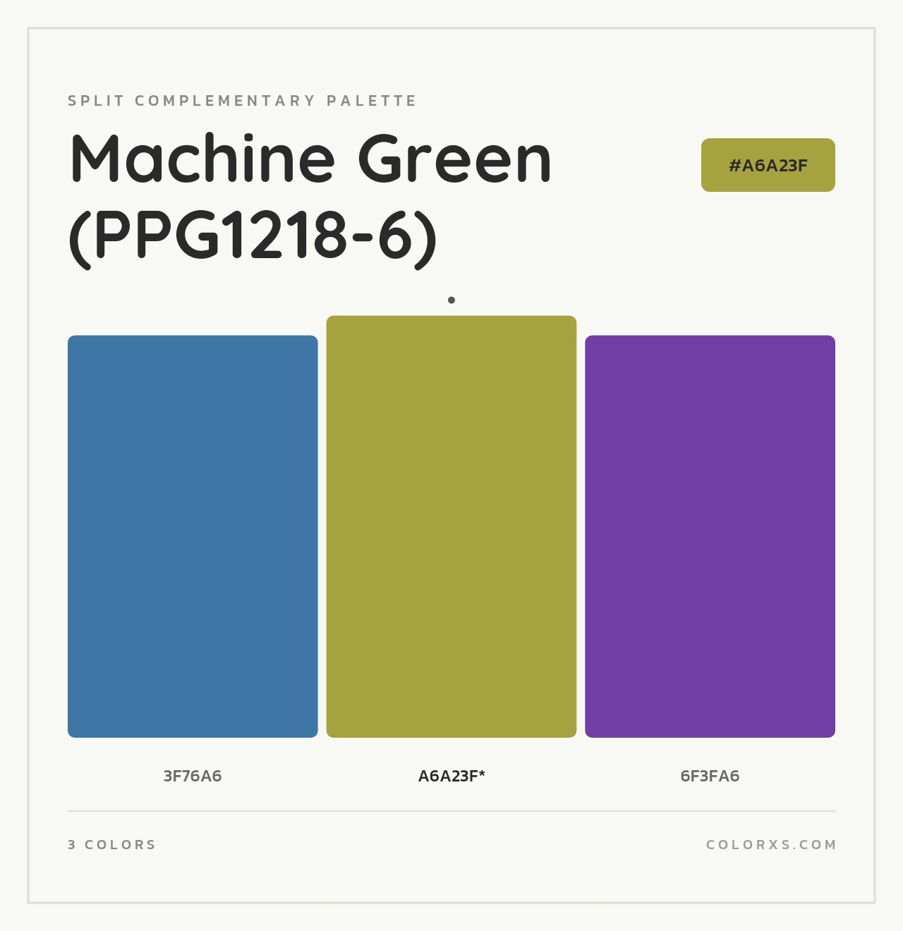 Machine Green (PPG1218-6) - Split-Complementary Color Palette