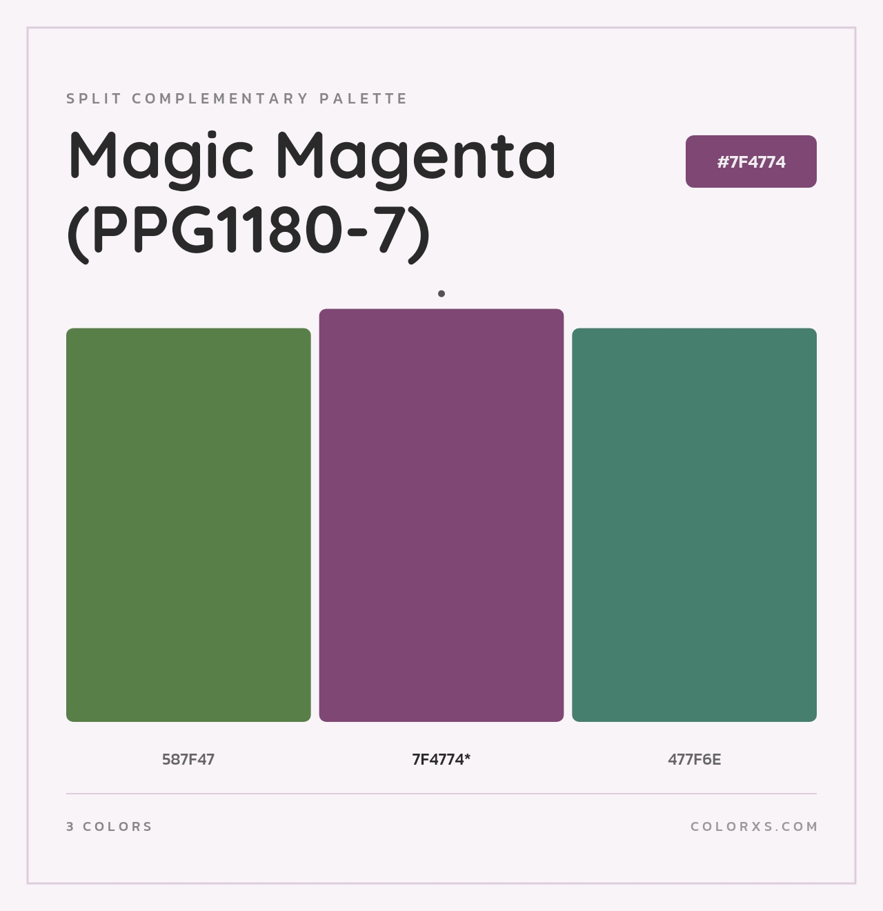 Magic Magenta (PPG1180-7) - Split-Complementary Color Palette