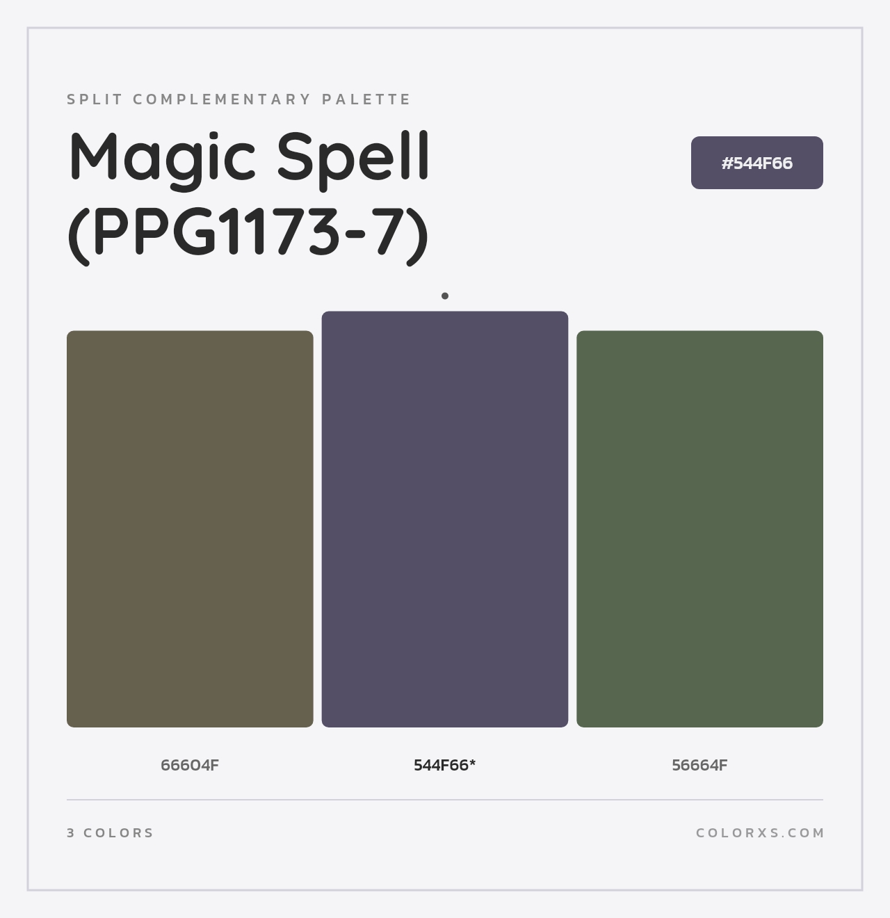 Magic Spell (PPG1173-7) - Split-Complementary Color Palette