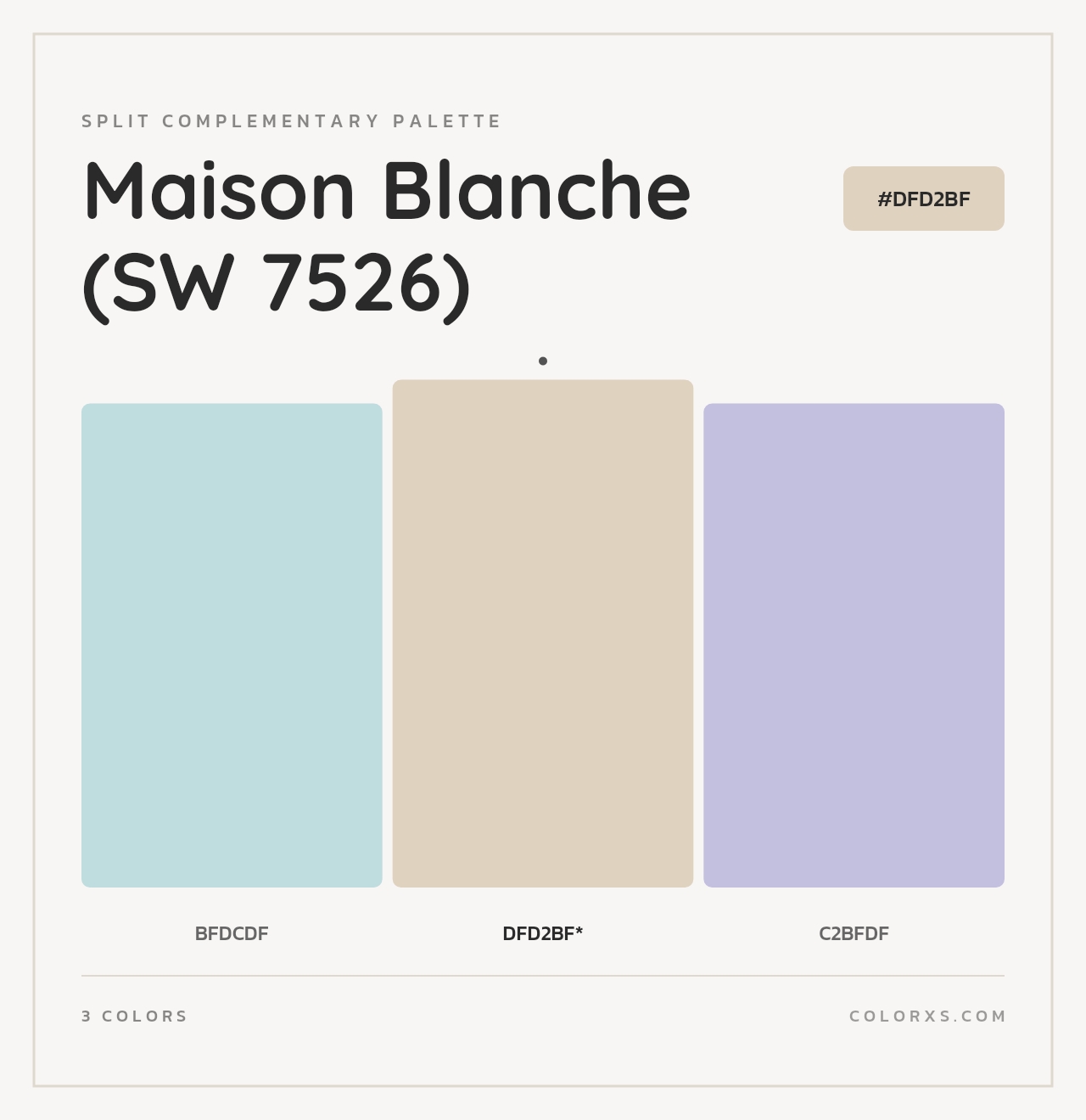 Maison Blanche (SW 7526) - Split-Complementary Color Palette