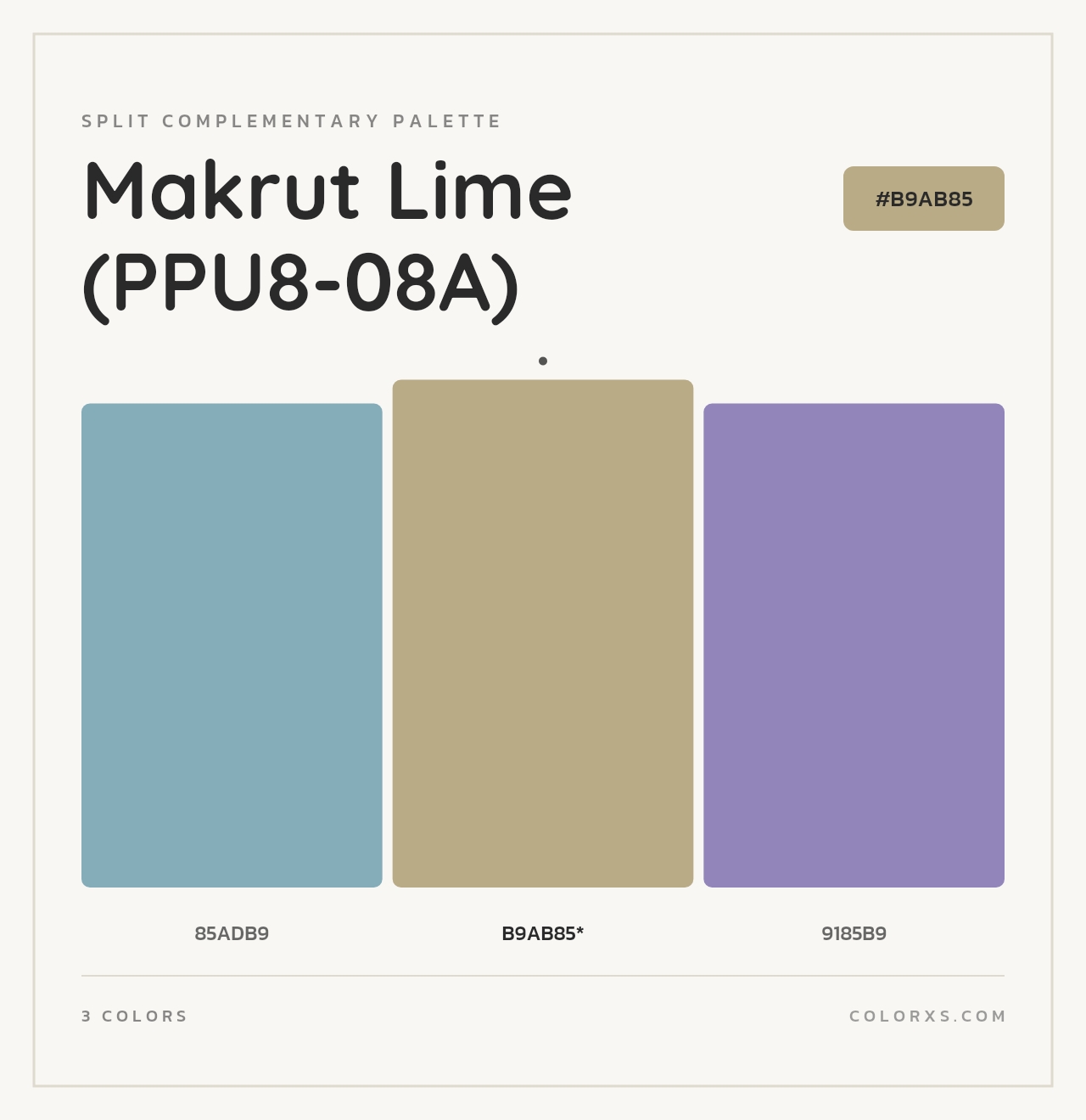 Makrut Lime (PPU8-08A) - Split-Complementary Color Palette