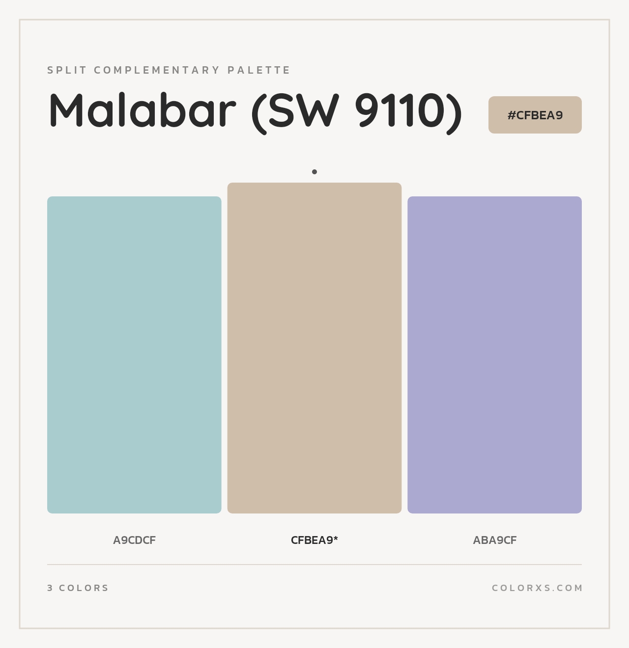Malabar (SW 9110) - Split-Complementary Color Palette