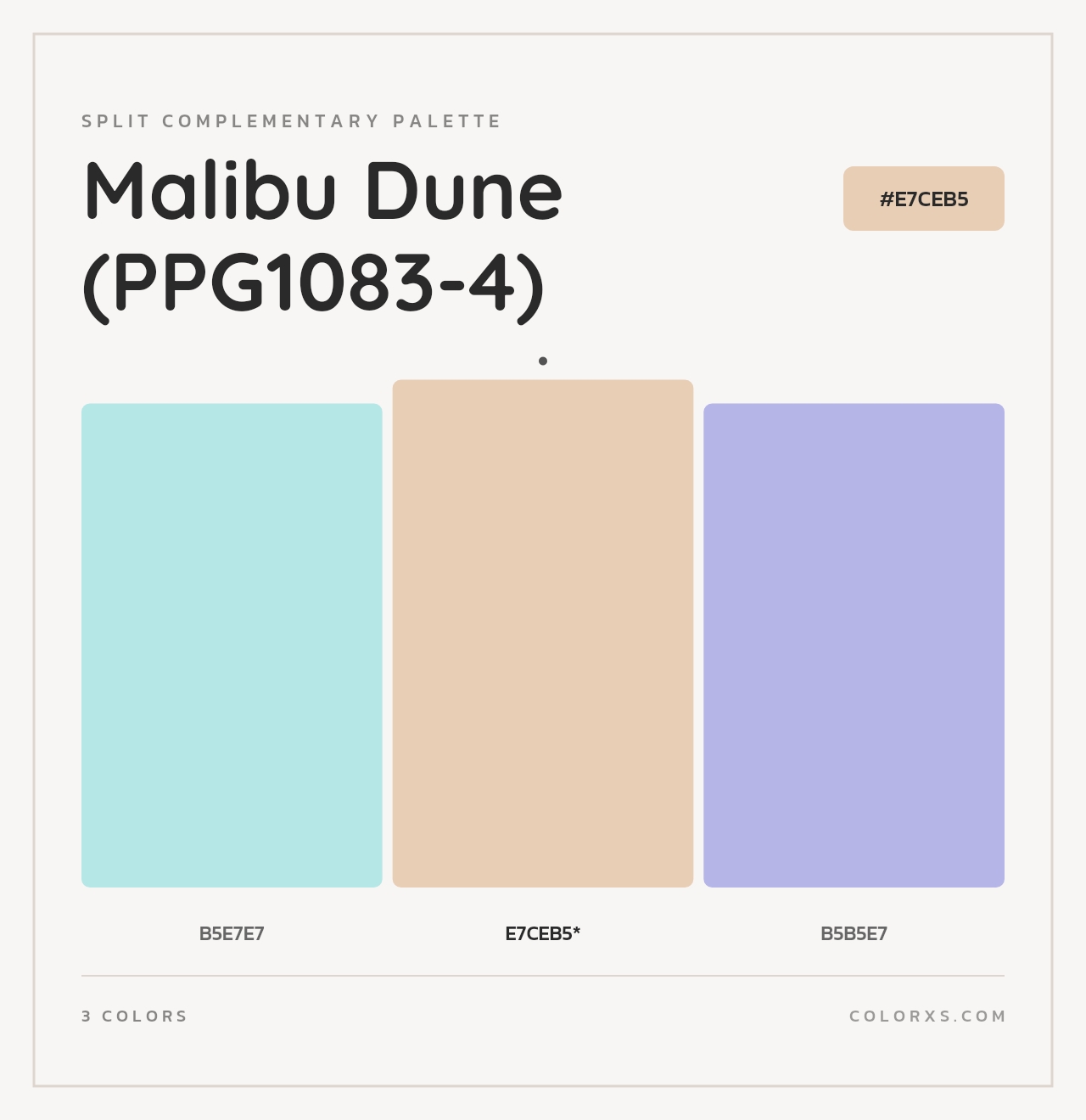 Malibu Dune (PPG1083-4) - Split-Complementary Color Palette