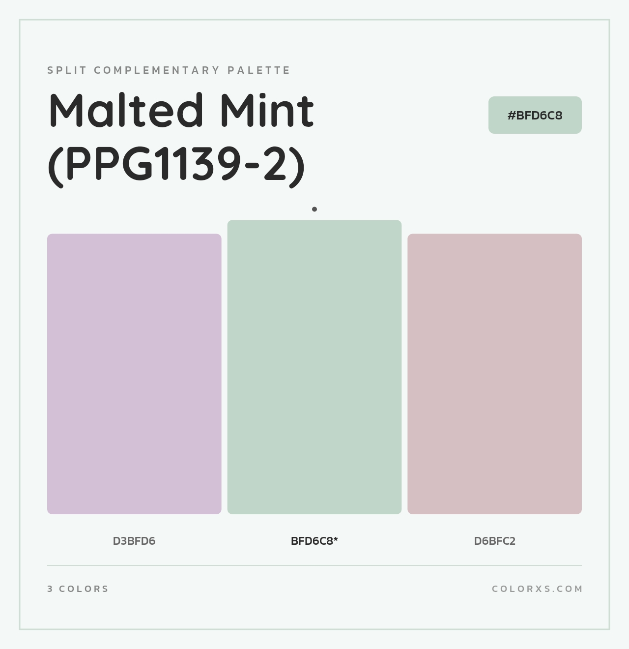 Malted Mint (PPG1139-2) - Split-Complementary Color Palette