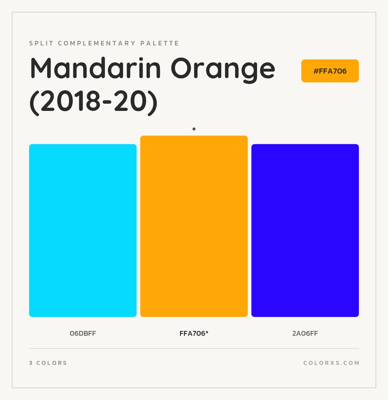 Mandarin Orange (2018-20) - Split-Complementary Color Palette