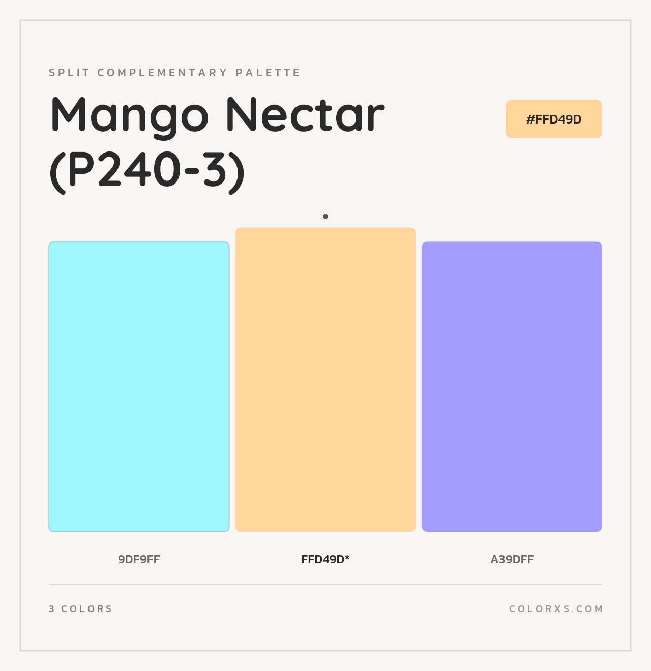 Mango Nectar (P240-3) - Split-Complementary Color Palette