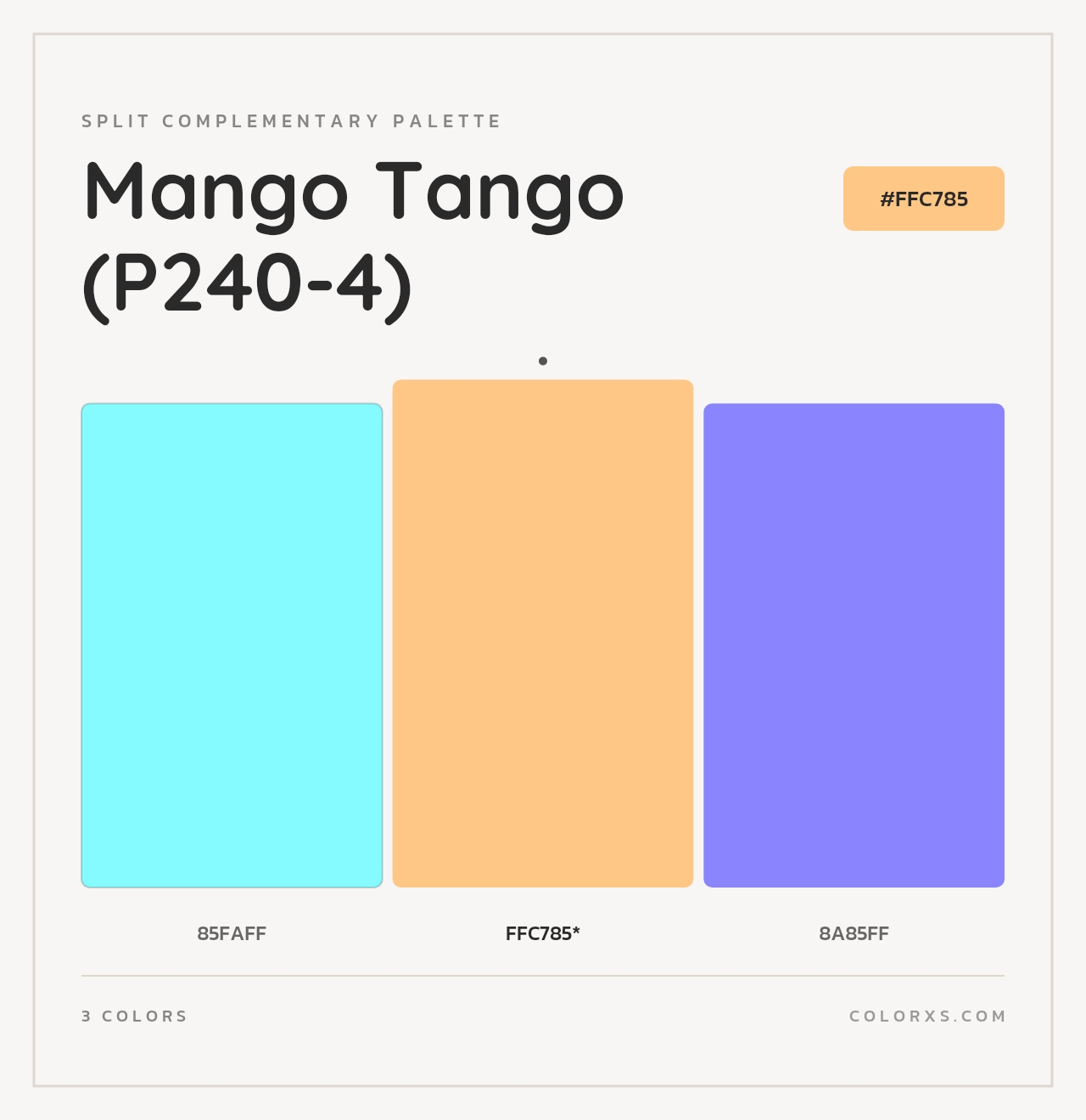 Mango Tango (P240-4) - Split-Complementary Color Palette