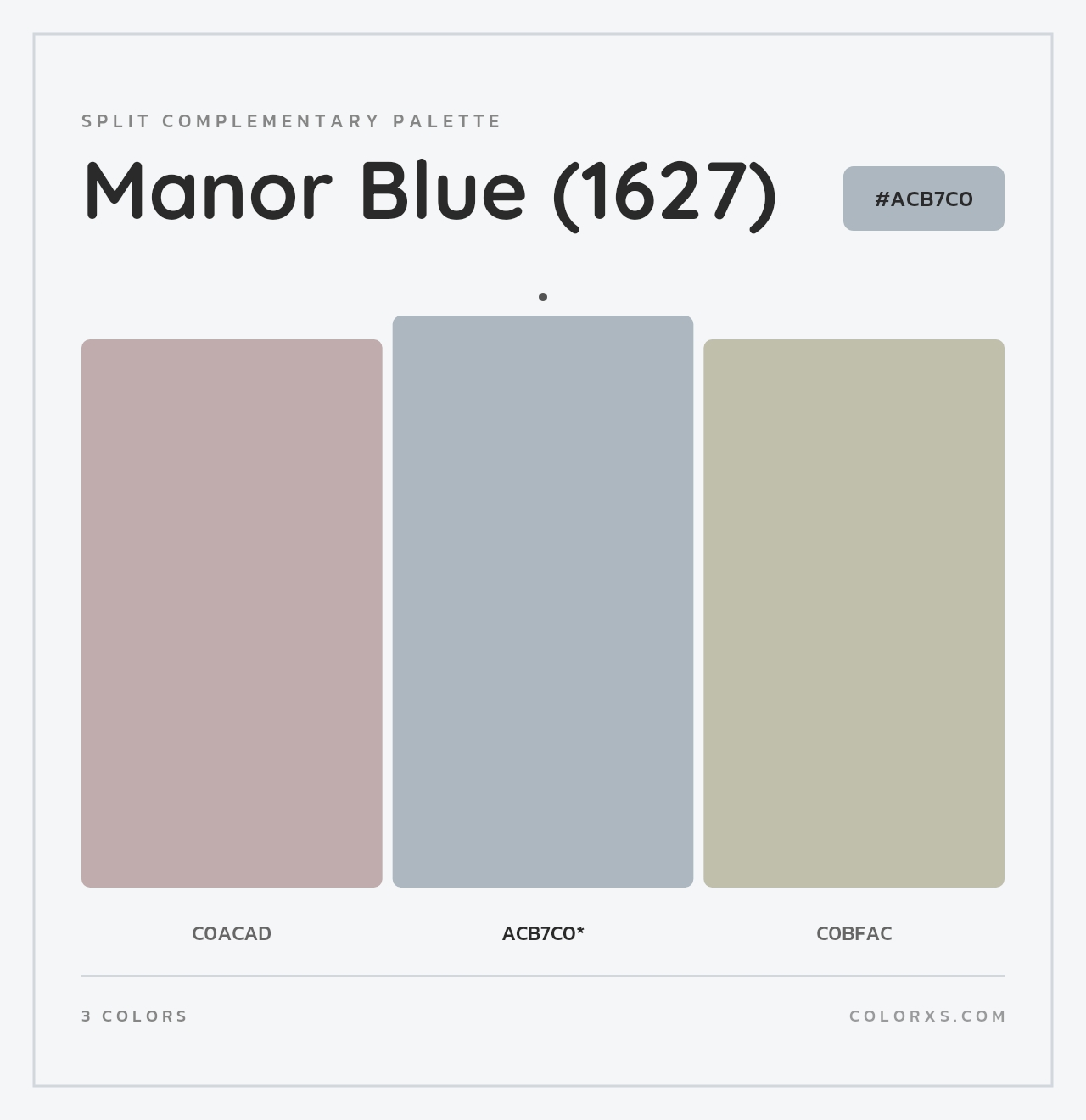 Manor Blue (1627) - Split-Complementary Color Palette