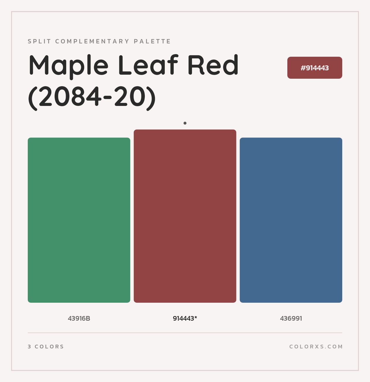Maple Leaf Red (2084-20) - Split-Complementary Color Palette