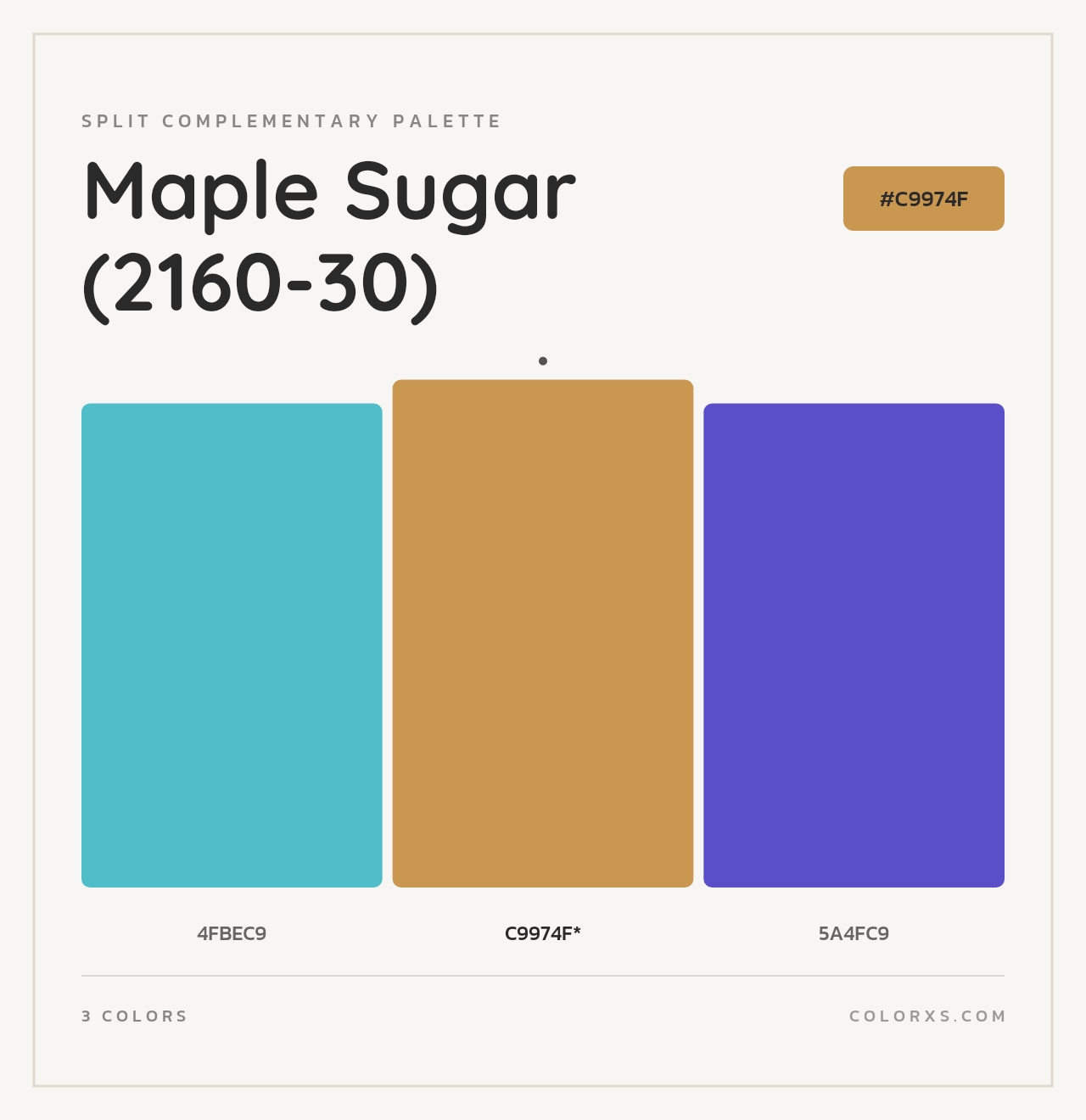 Maple Sugar (2160-30) - Split-Complementary Color Palette