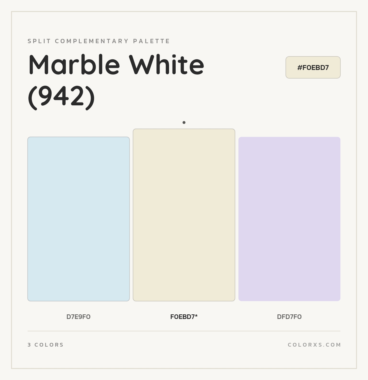 Marble White (942) - Split-Complementary Color Palette