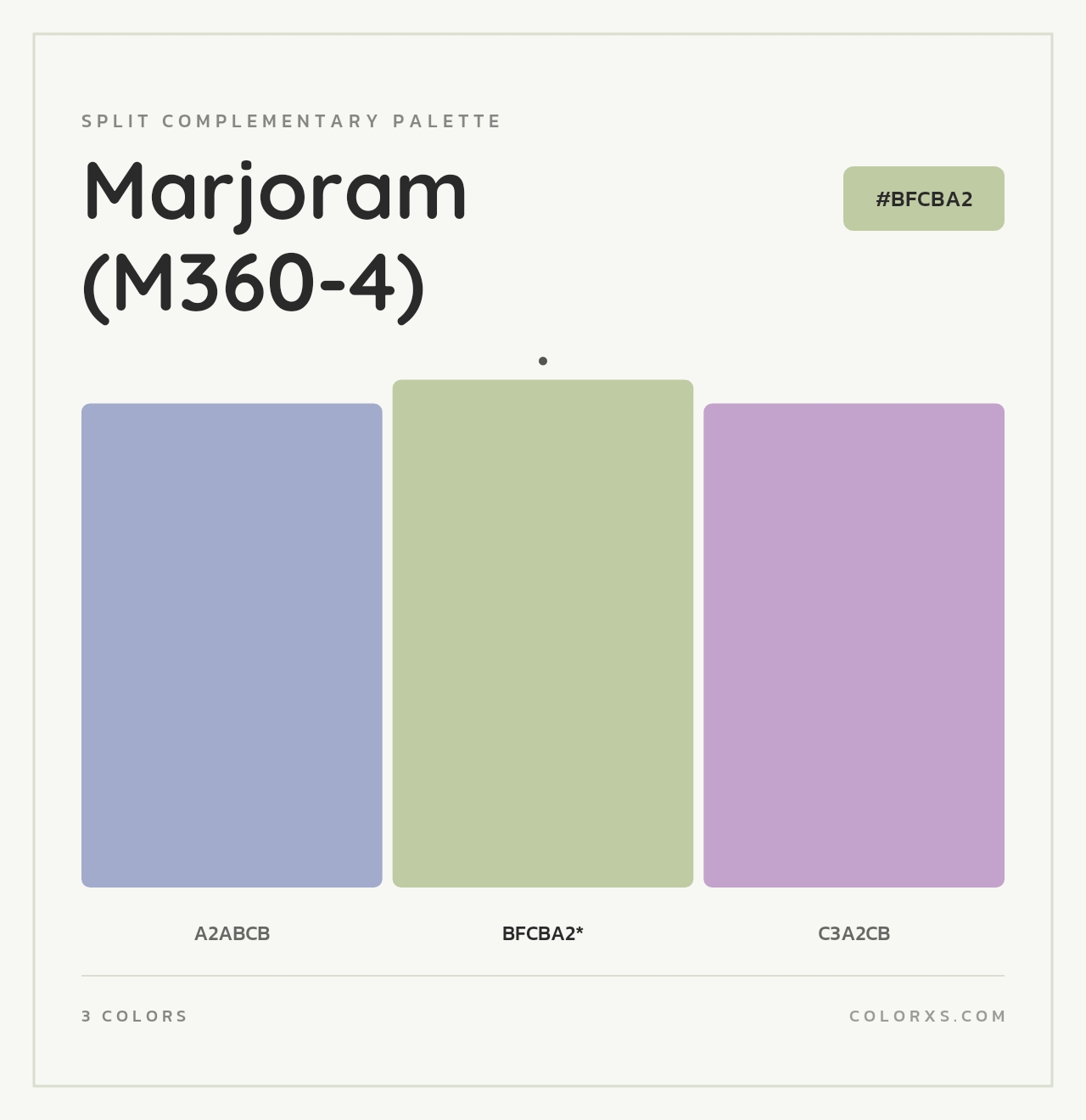 Marjoram (M360-4) - Split-Complementary Color Palette