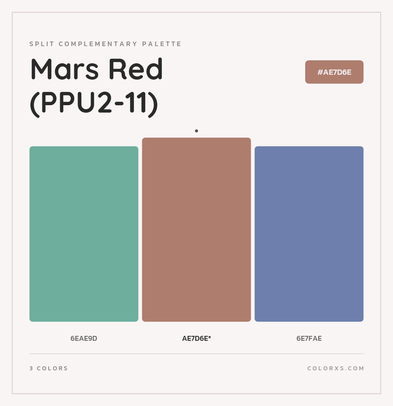 Mars Red (PPU2-11) - Split-Complementary Color Palette