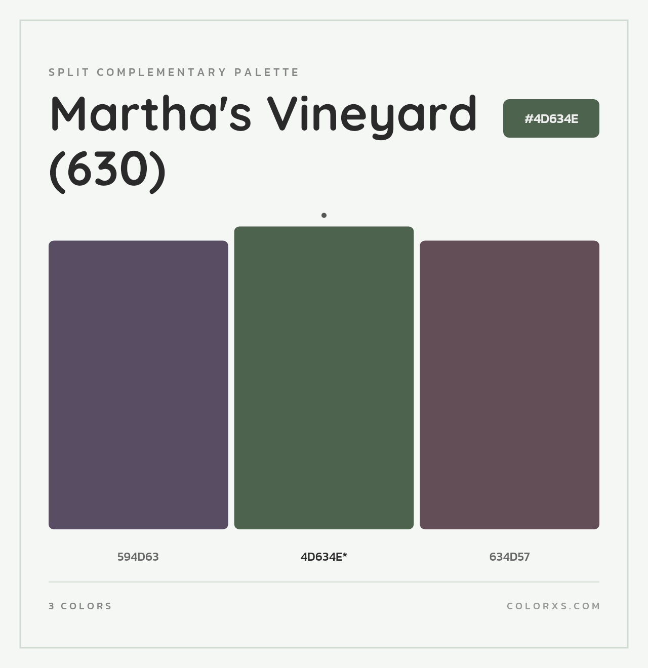 Martha's Vineyard (630) - Split-Complementary Color Palette