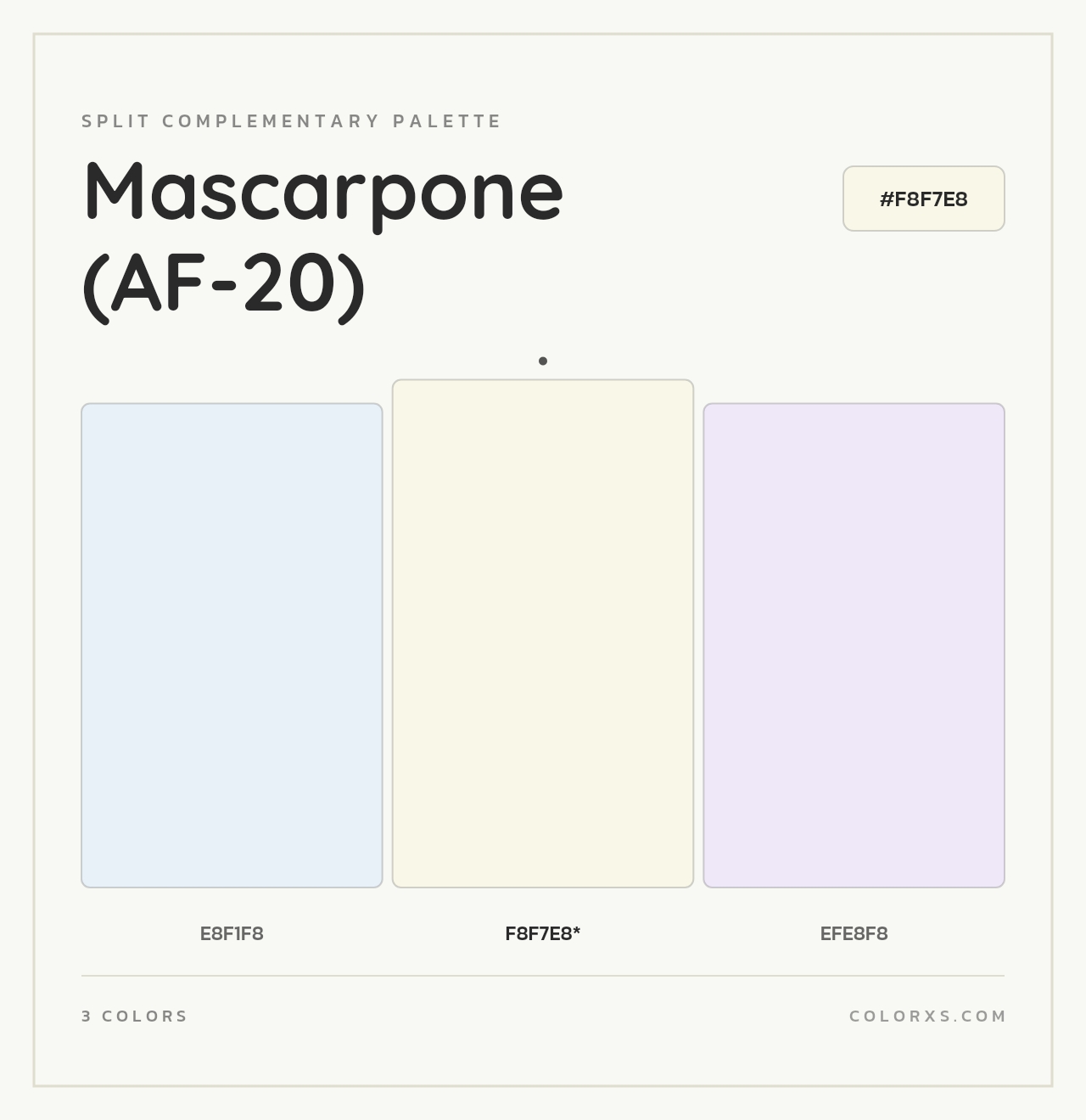 Mascarpone (AF-20) - Split-Complementary Color Palette