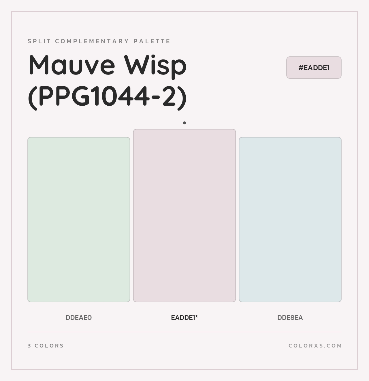 Mauve Wisp (PPG1044-2) - Split-Complementary Color Palette