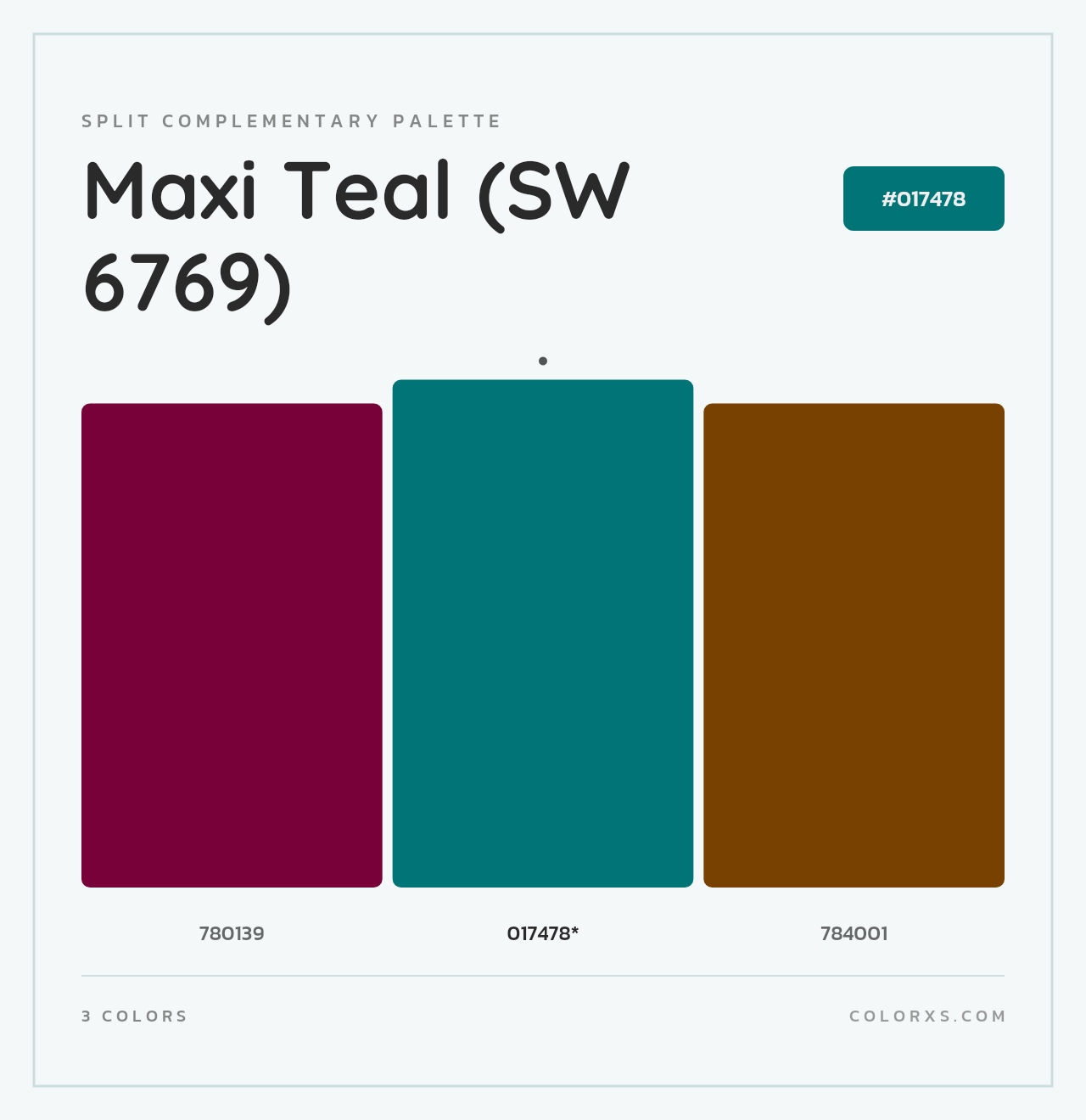 Maxi Teal (SW 6769) - Split-Complementary Color Palette