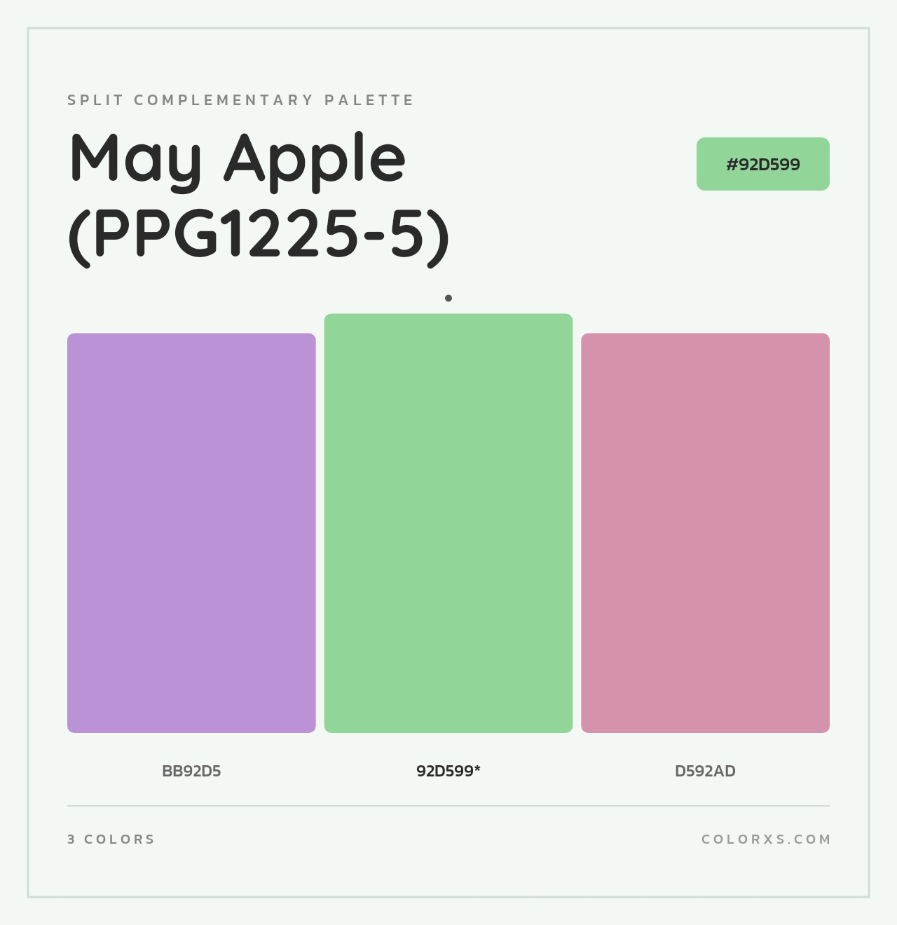 May Apple (PPG1225-5) - Split-Complementary Color Palette
