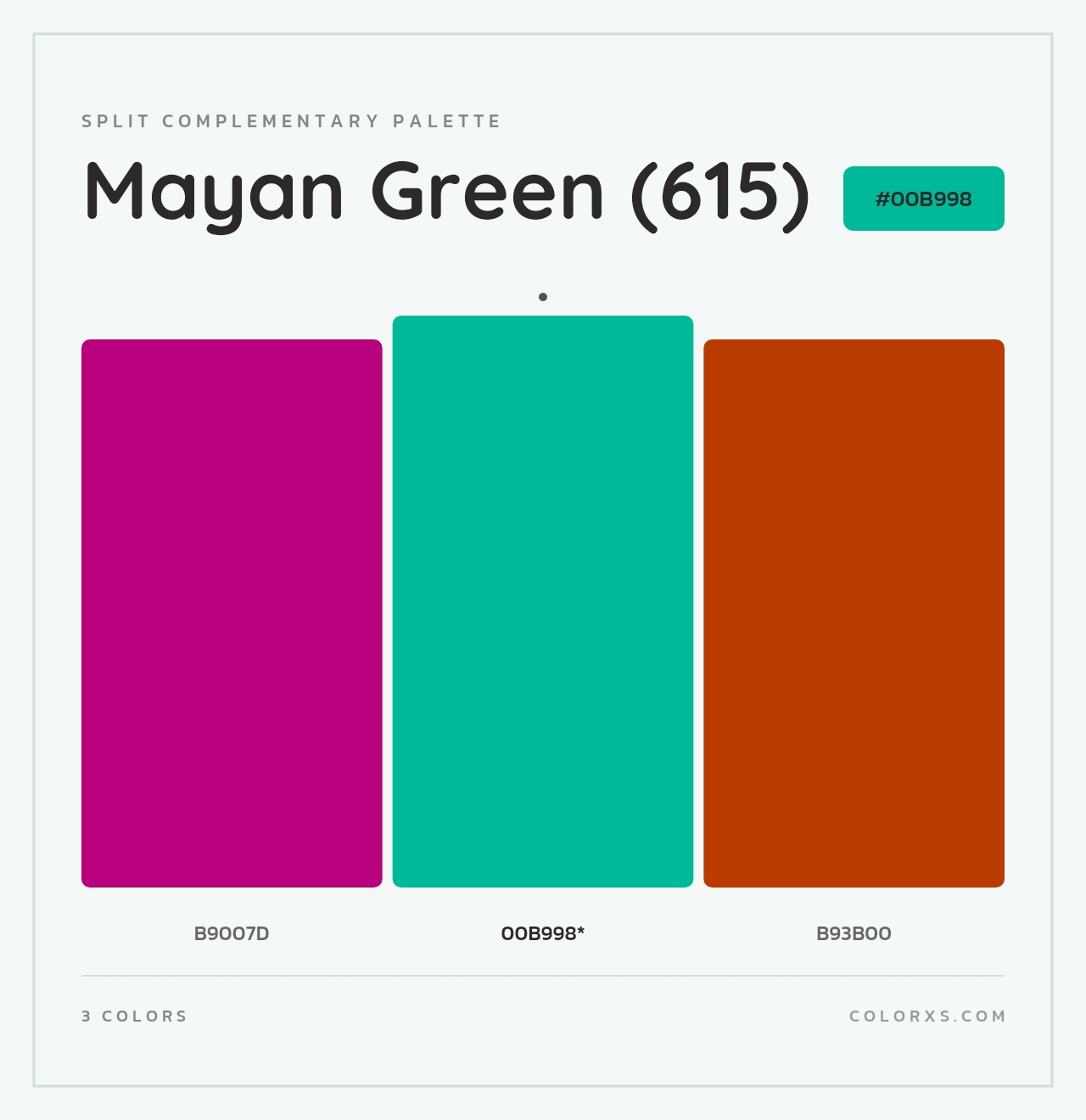 Mayan Green (615) - Split-Complementary Color Palette