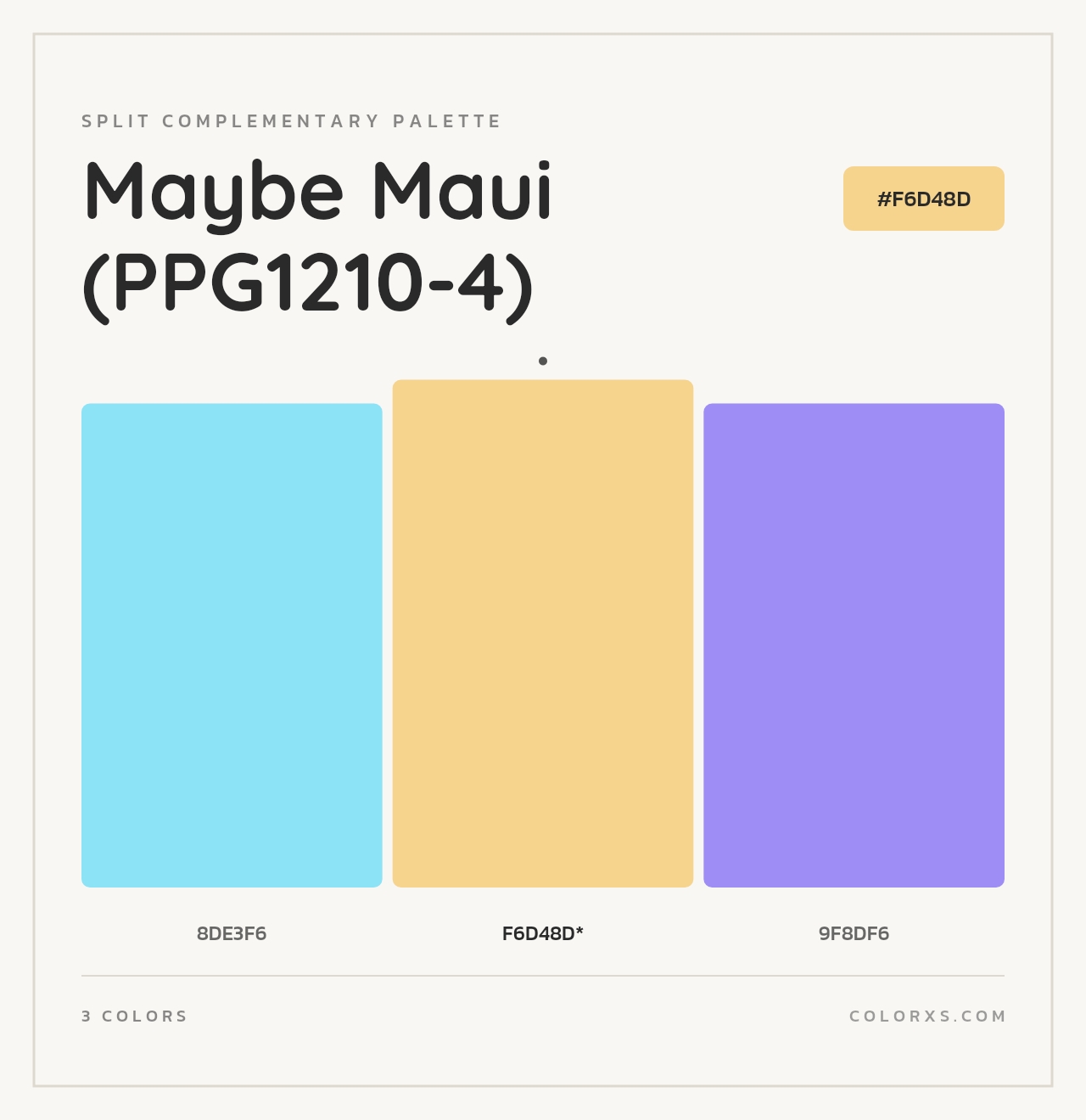 Maybe Maui (PPG1210-4) - Split-Complementary Color Palette