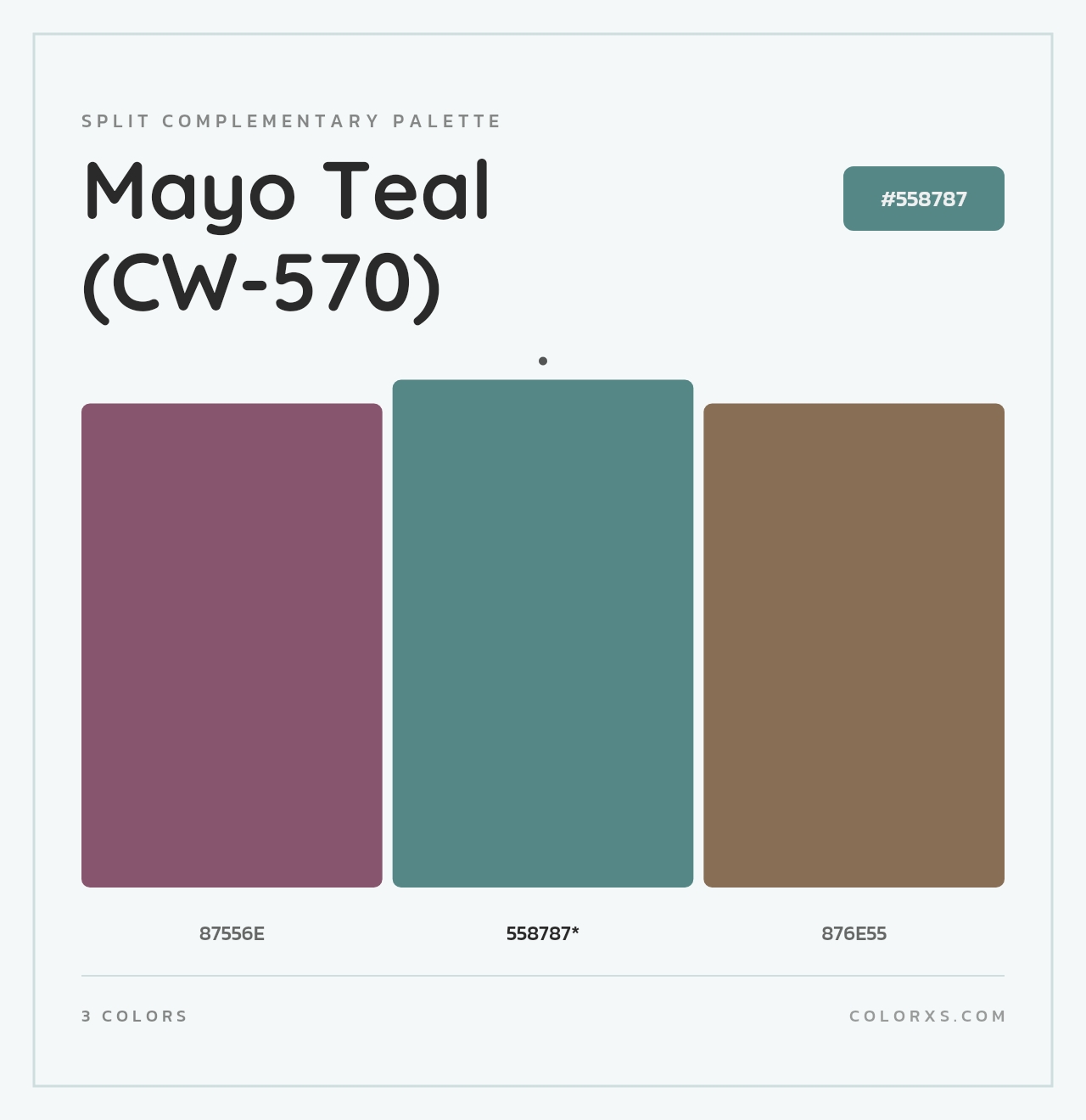 Mayo Teal (CW-570) - Split-Complementary Color Palette