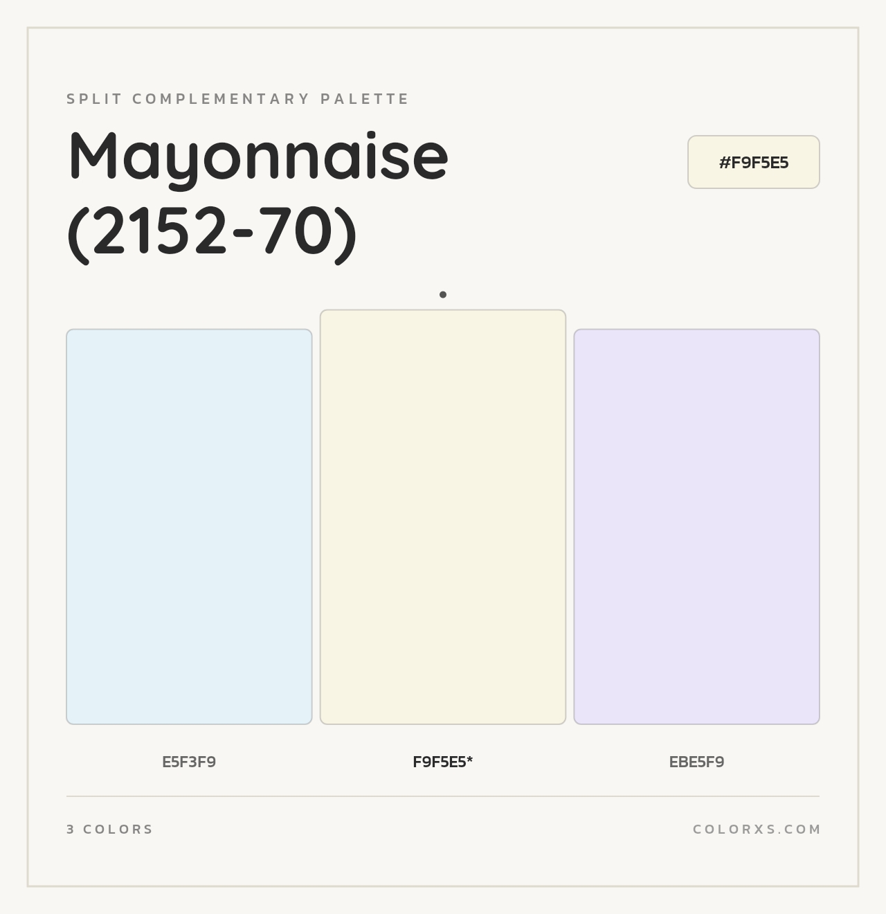Mayonnaise (2152-70) - Split-Complementary Color Palette