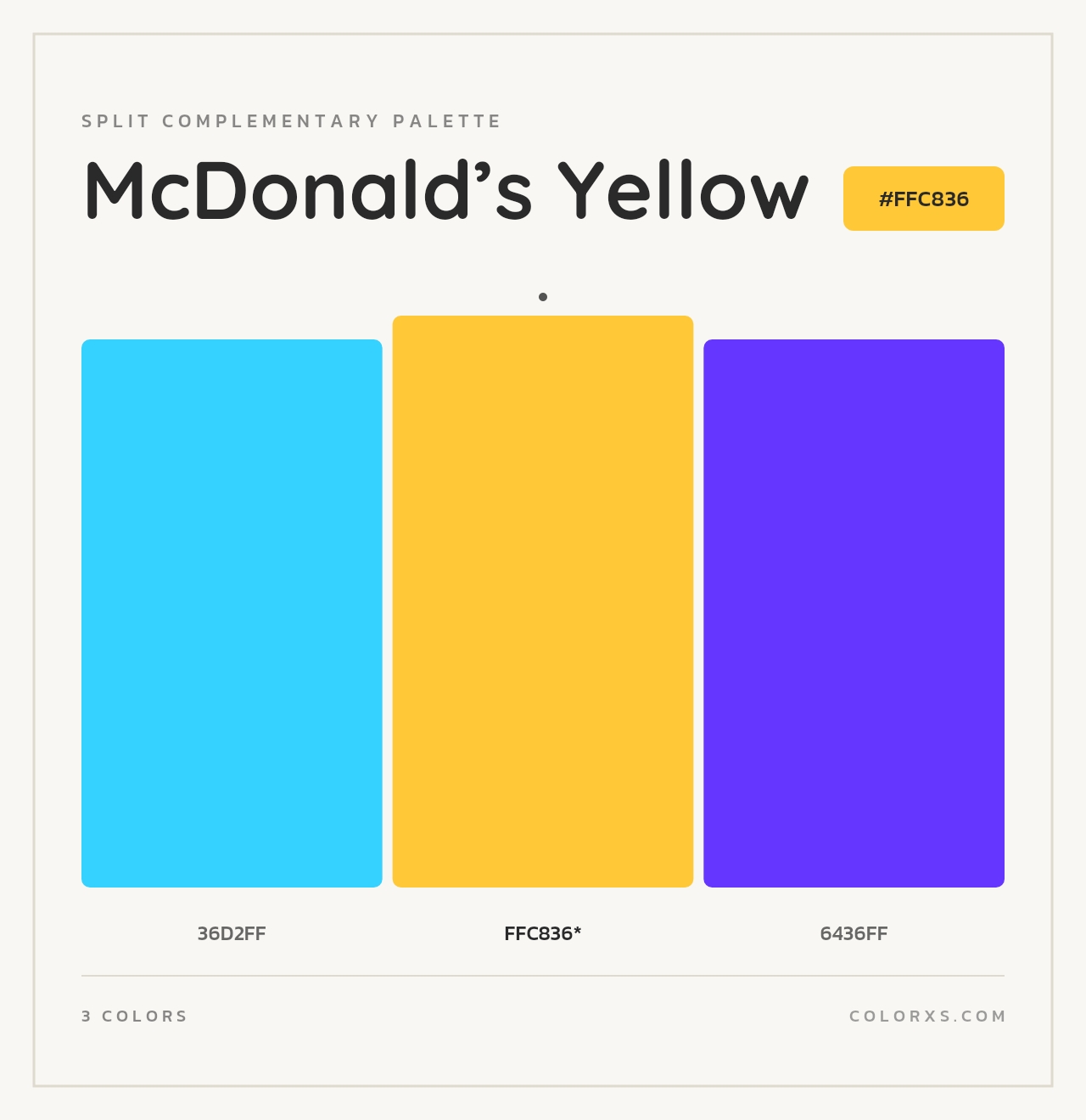 McDonald’s Yellow - Split-Complementary Color Palette
