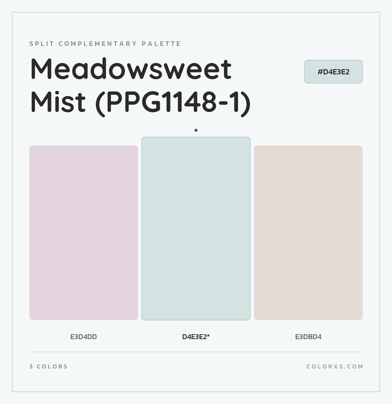 Meadowsweet Mist (PPG1148-1) - Split-Complementary Color Palette