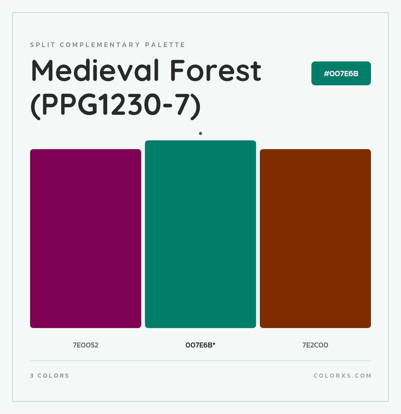 Medieval Forest (PPG1230-7) - Split-Complementary Color Palette