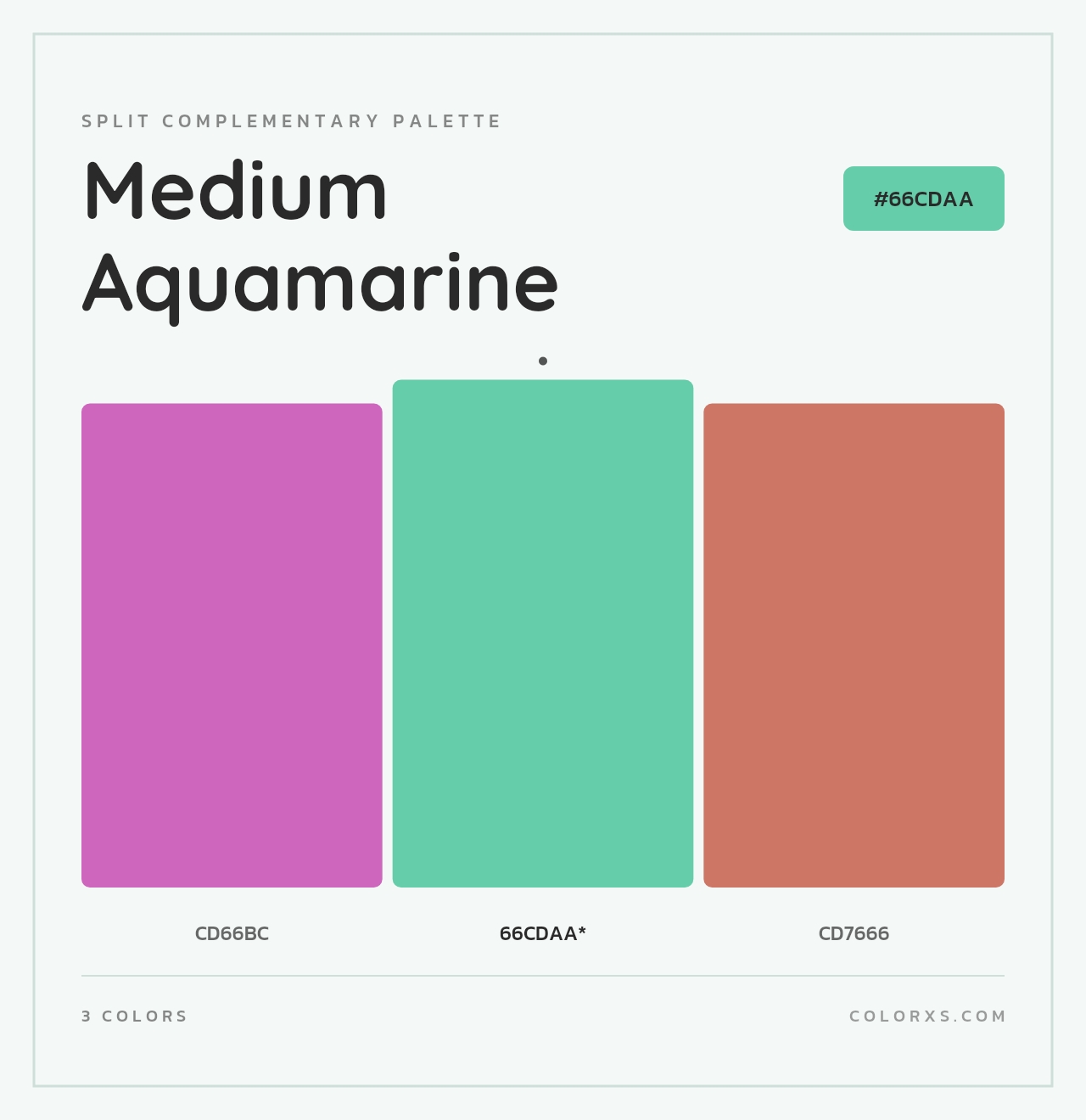 Medium Aquamarine - Split-Complementary Color Palette