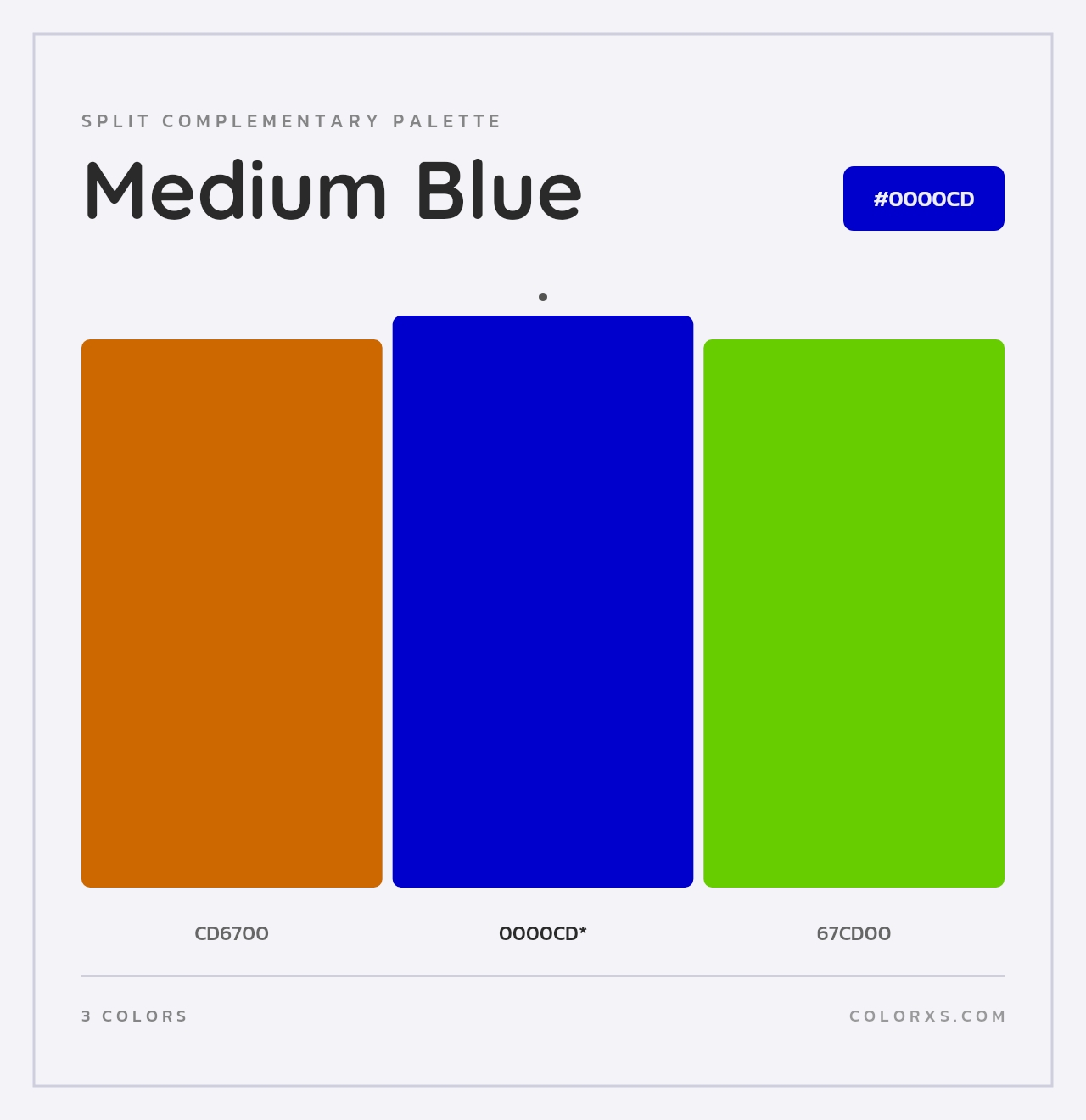 Medium Blue - Split-Complementary Color Palette