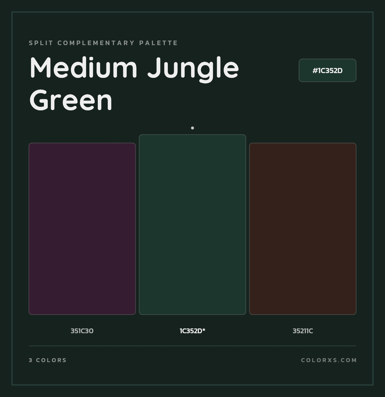 Medium Jungle Green - Split-Complementary Color Palette