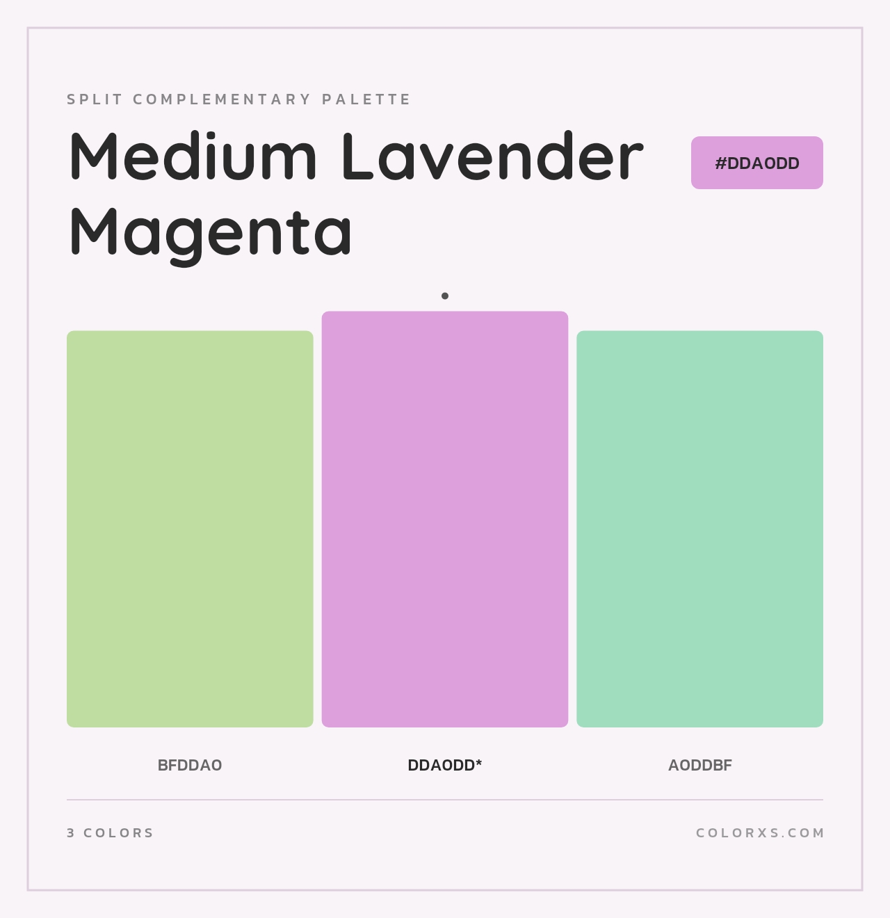 Medium Lavender Magenta - Split-Complementary Color Palette