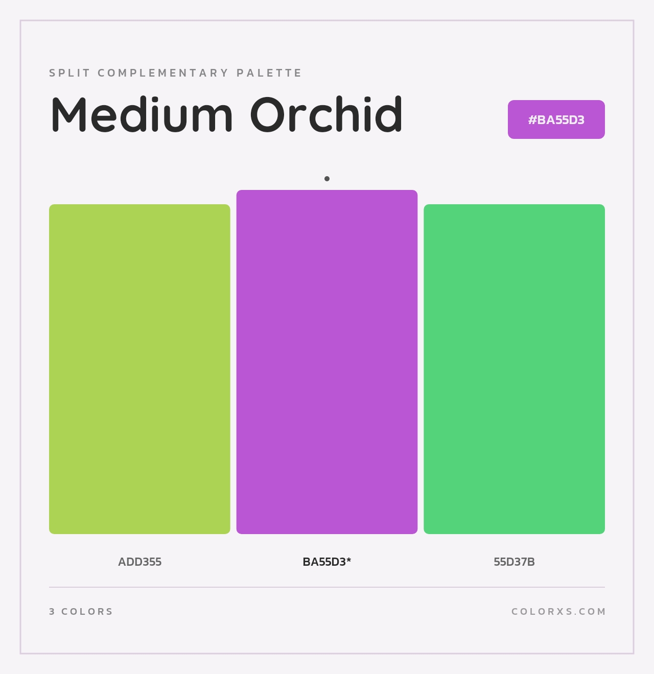 Medium Orchid - Split-Complementary Color Palette