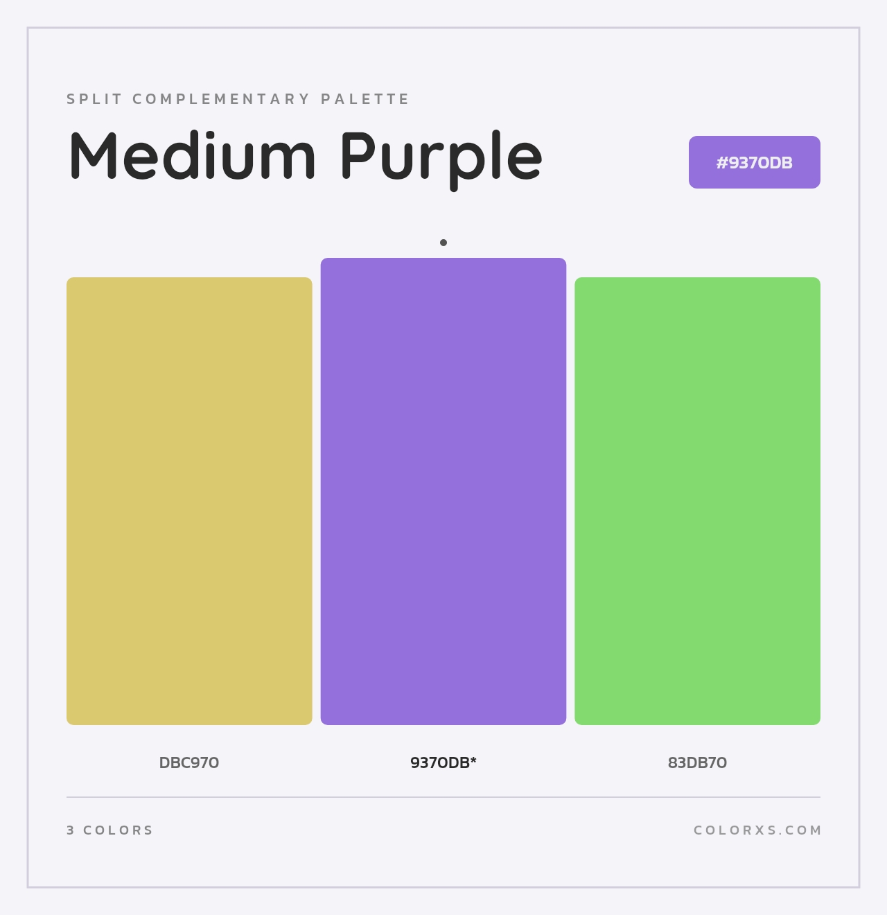 Medium Purple - Split-Complementary Color Palette