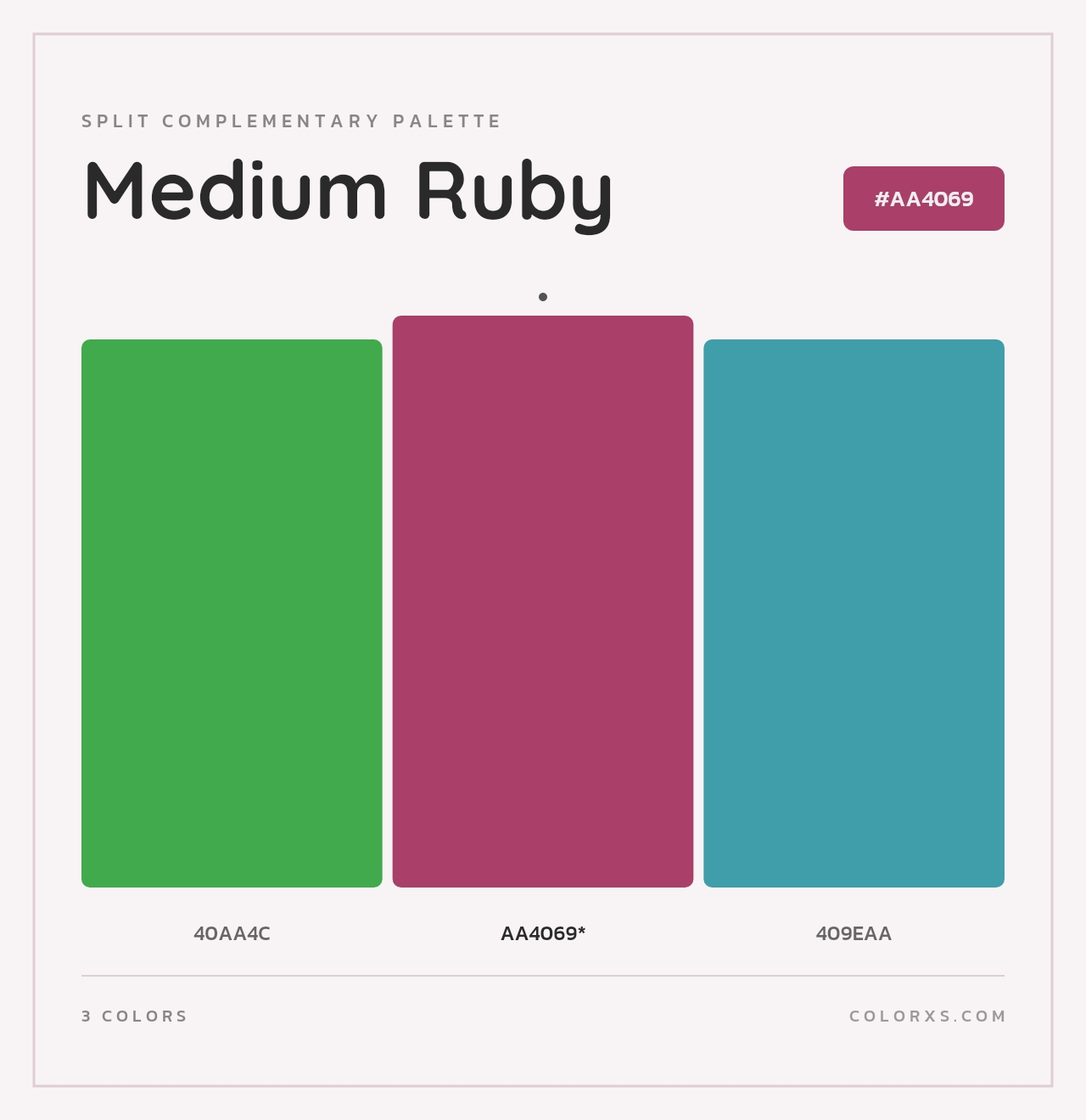 Medium Ruby - Split-Complementary Color Palette