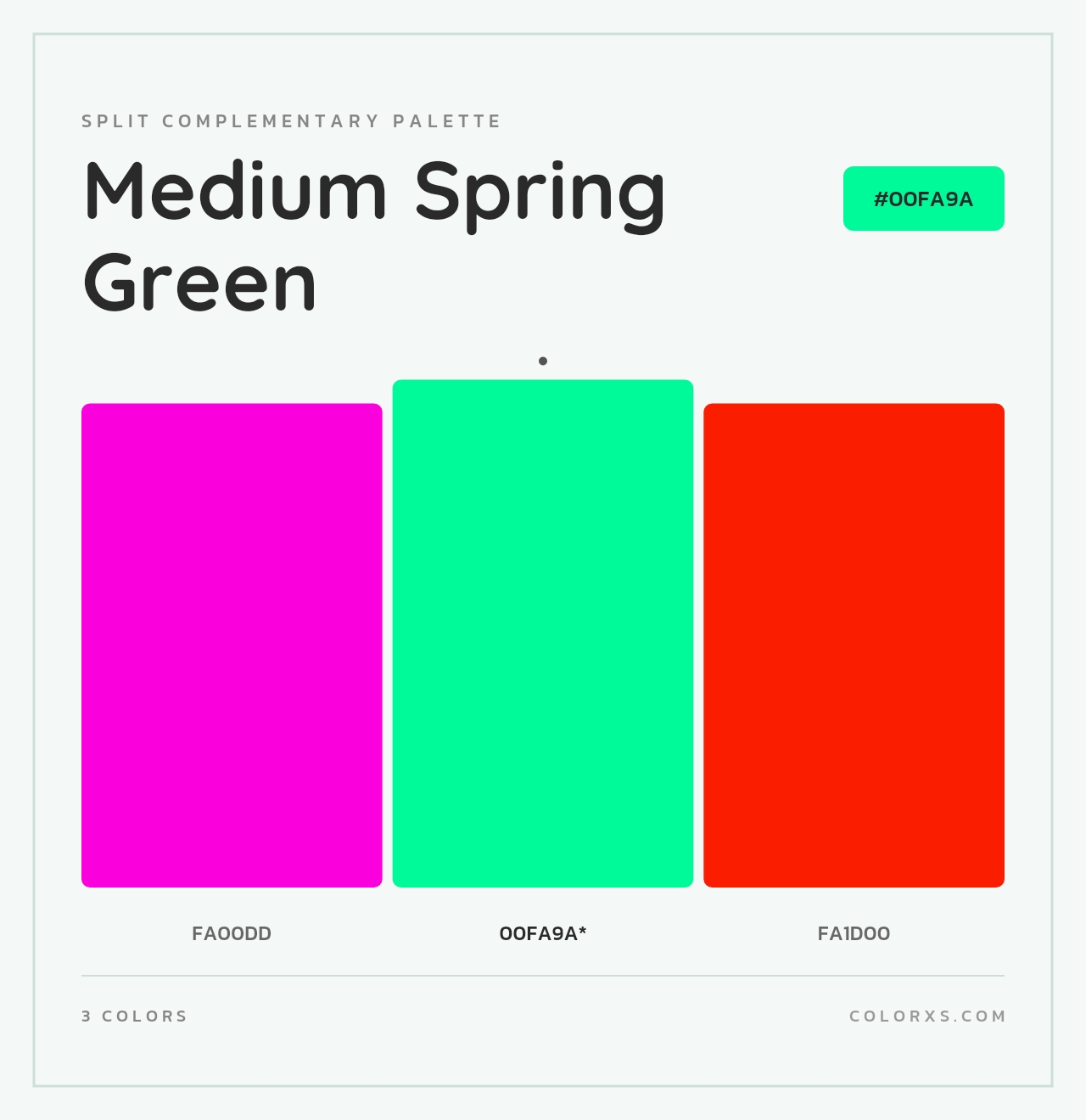Medium Spring Green - Split-Complementary Color Palette