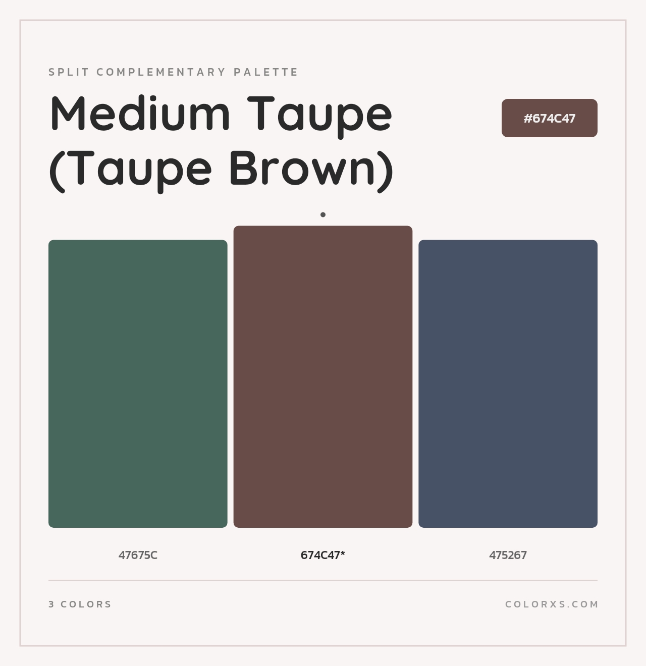 Medium Taupe (Taupe Brown) - Split-Complementary Color Palette
