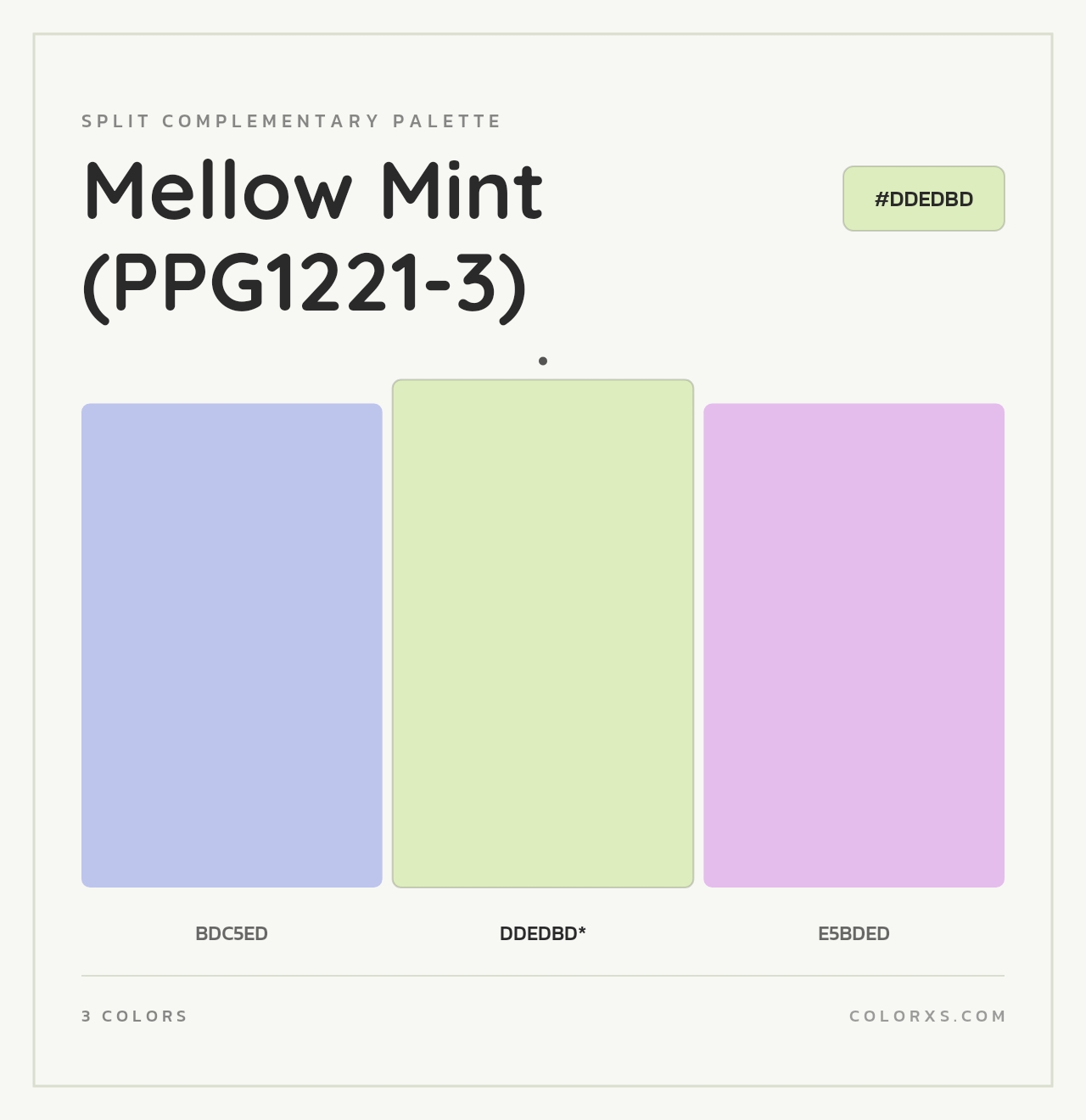 Mellow Mint (PPG1221-3) - Split-Complementary Color Palette