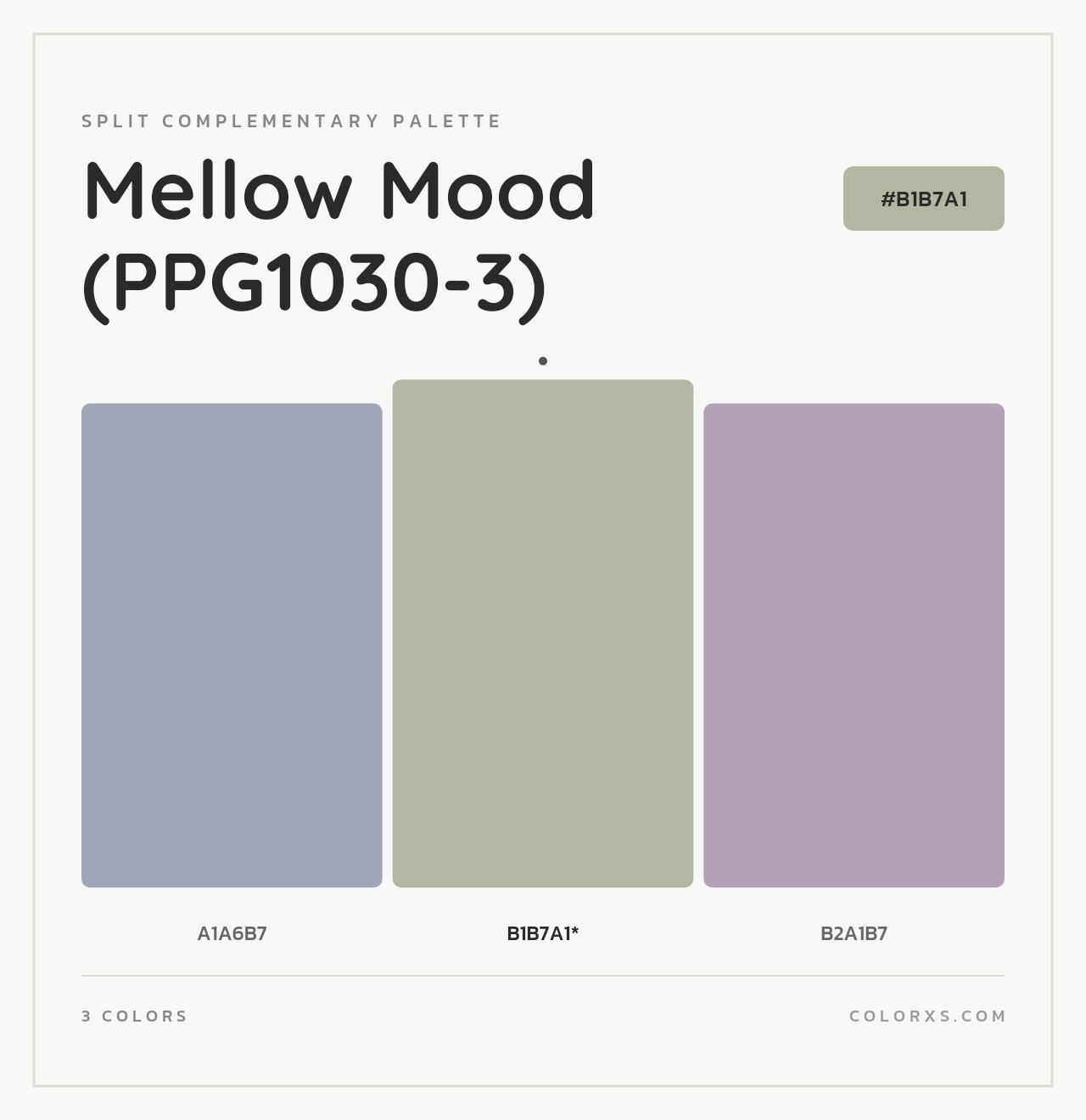 Mellow Mood (PPG1030-3) - Split-Complementary Color Palette