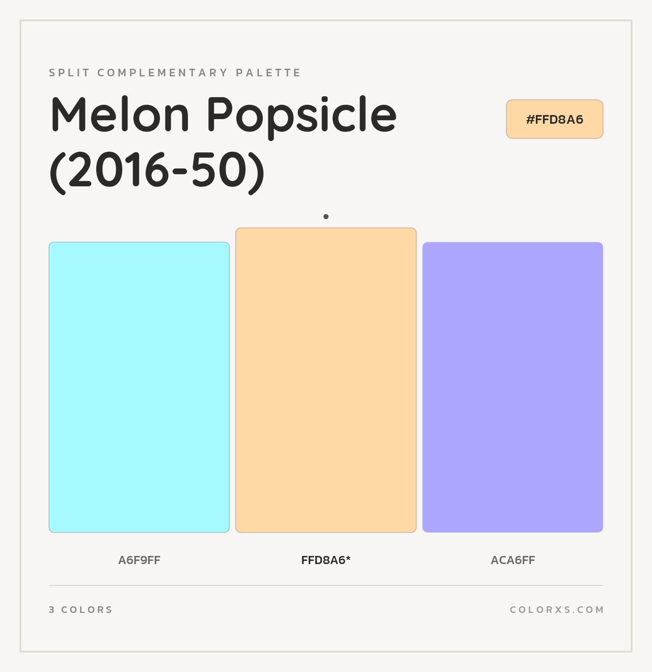 Melon Popsicle (2016-50) - Split-Complementary Color Palette