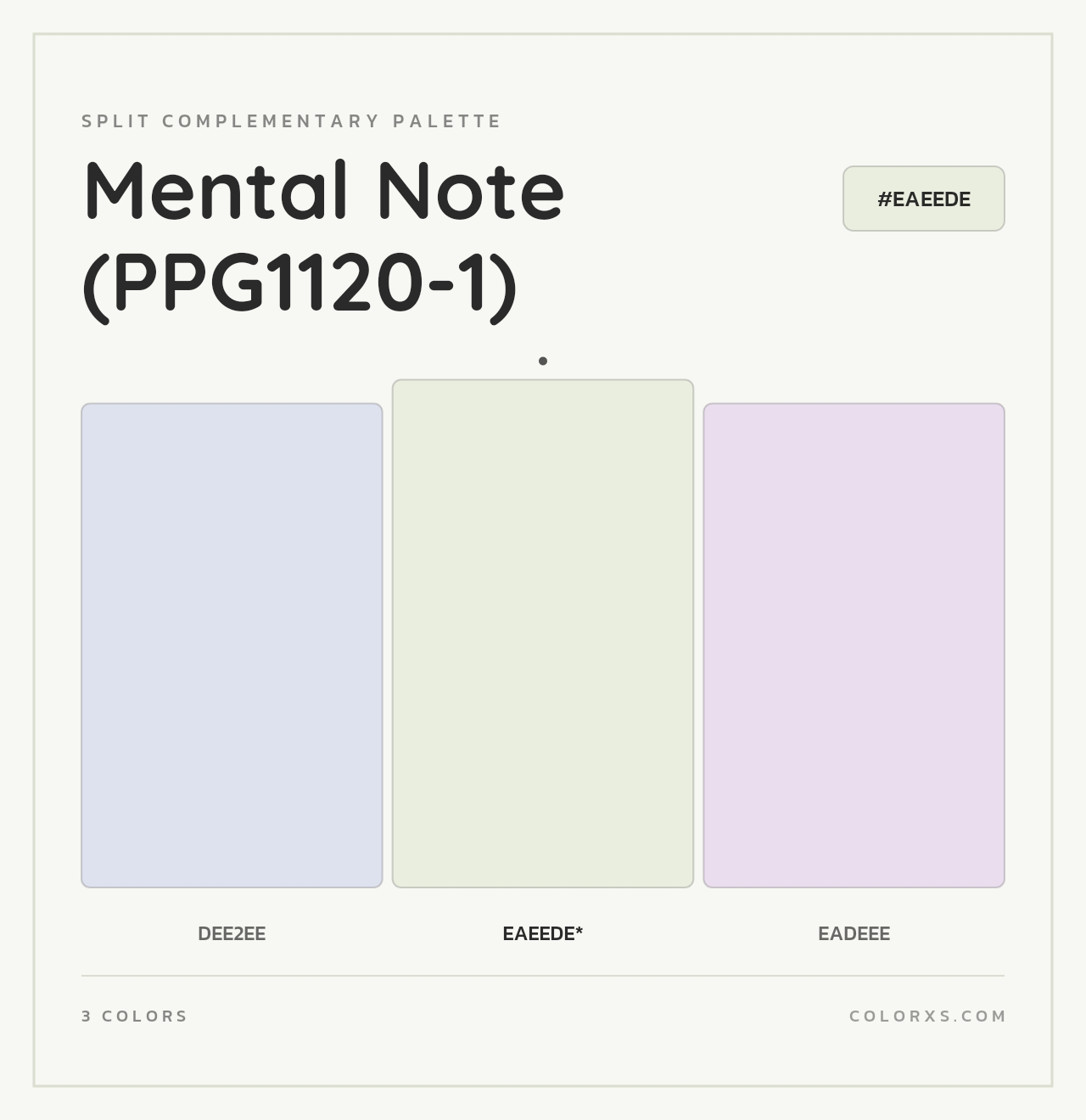 Mental Note (PPG1120-1) - Split-Complementary Color Palette