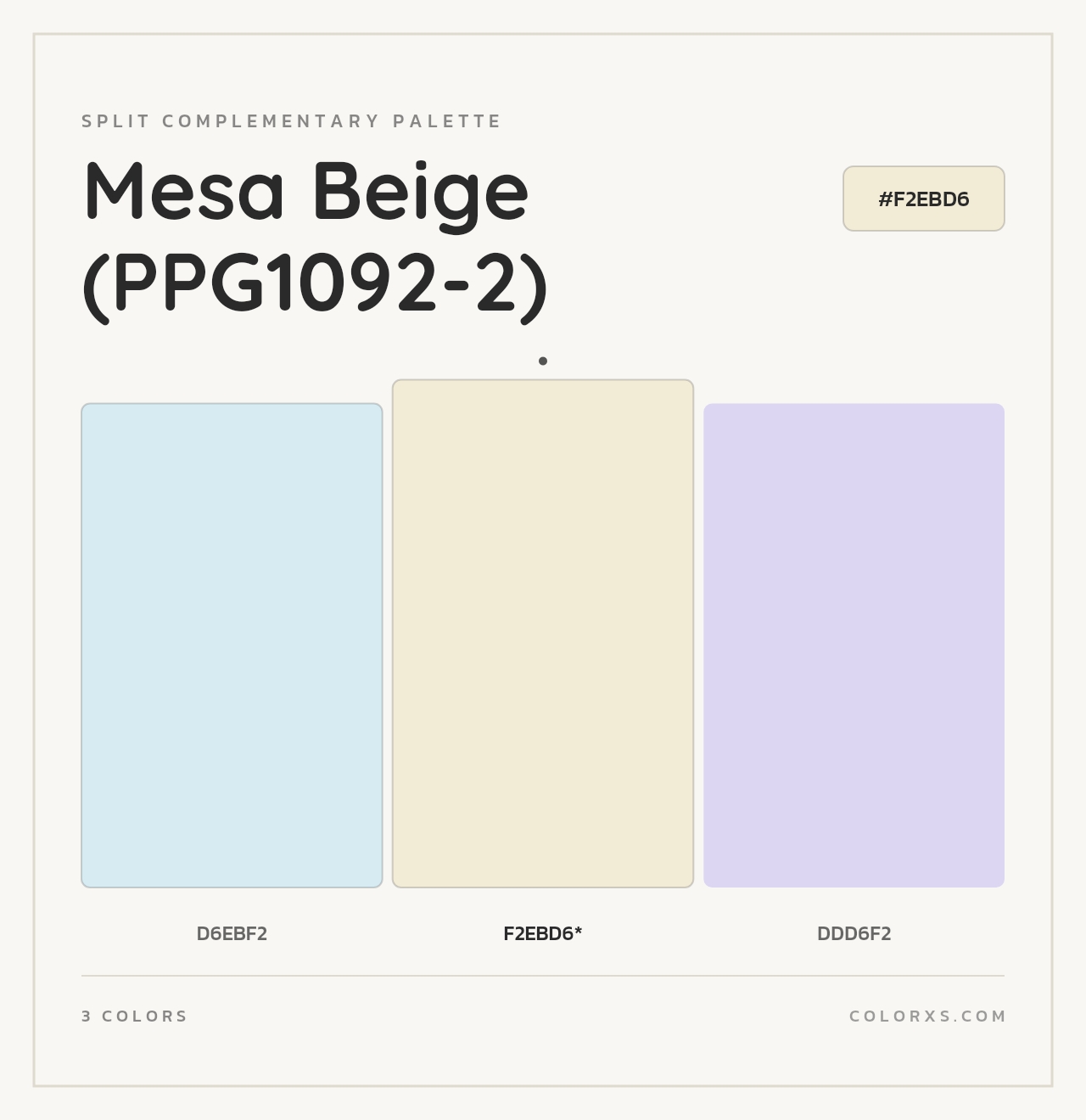 Mesa Beige (PPG1092-2) - Split-Complementary Color Palette